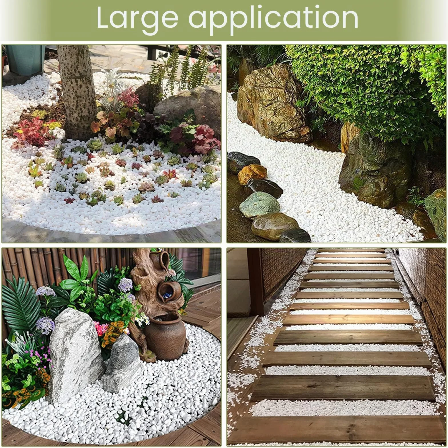 Gravier Galets Pierres Petits Cailloux de Marbre Blanc Naturels Cailloux Décoratifs Blancs pour Aquarium Décorations de Jardin Pots de Fleurs et Plantes Vase, 500g