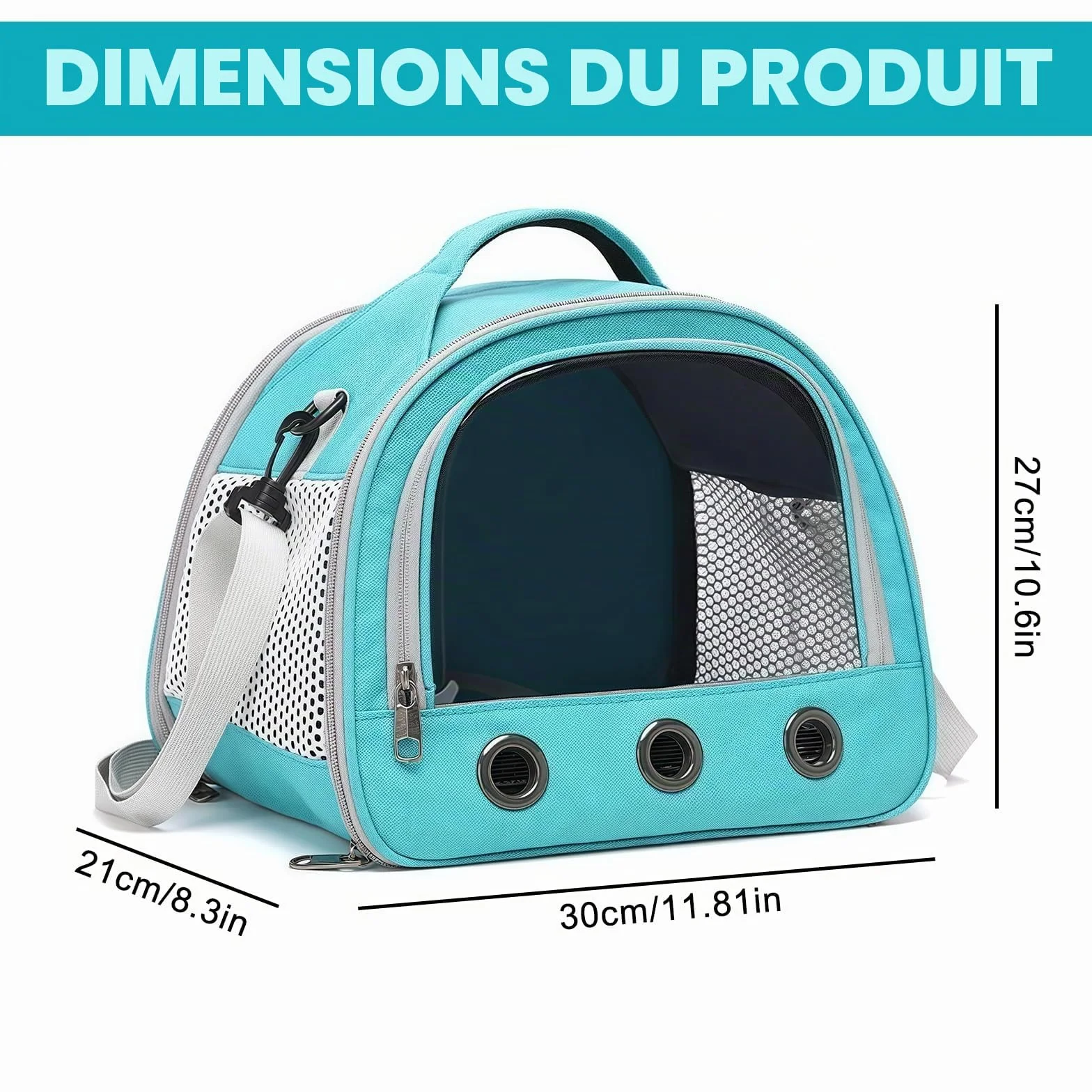 Sac Transport Chat Chien avec Matelas 30x27x21cm