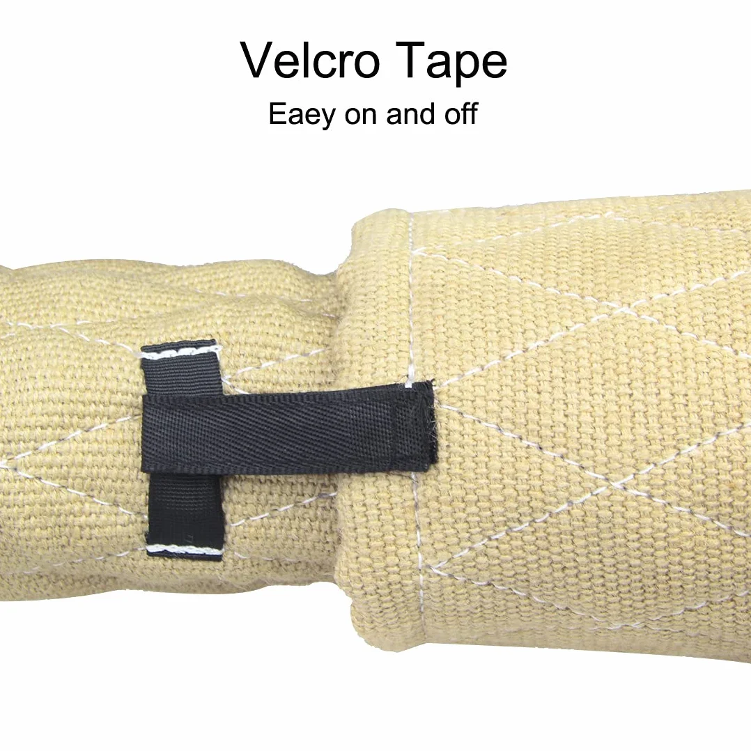 Manchon de protection pour chien en jute avec poignée abricot