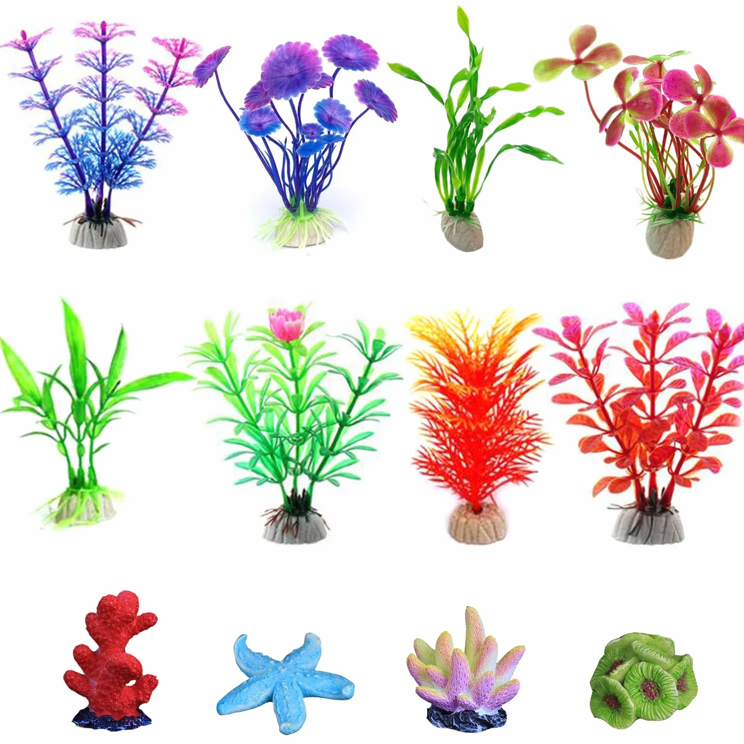 Aquarium Decoration Plante Aquatique Artificielle Paysage Herbe 12 Pièces