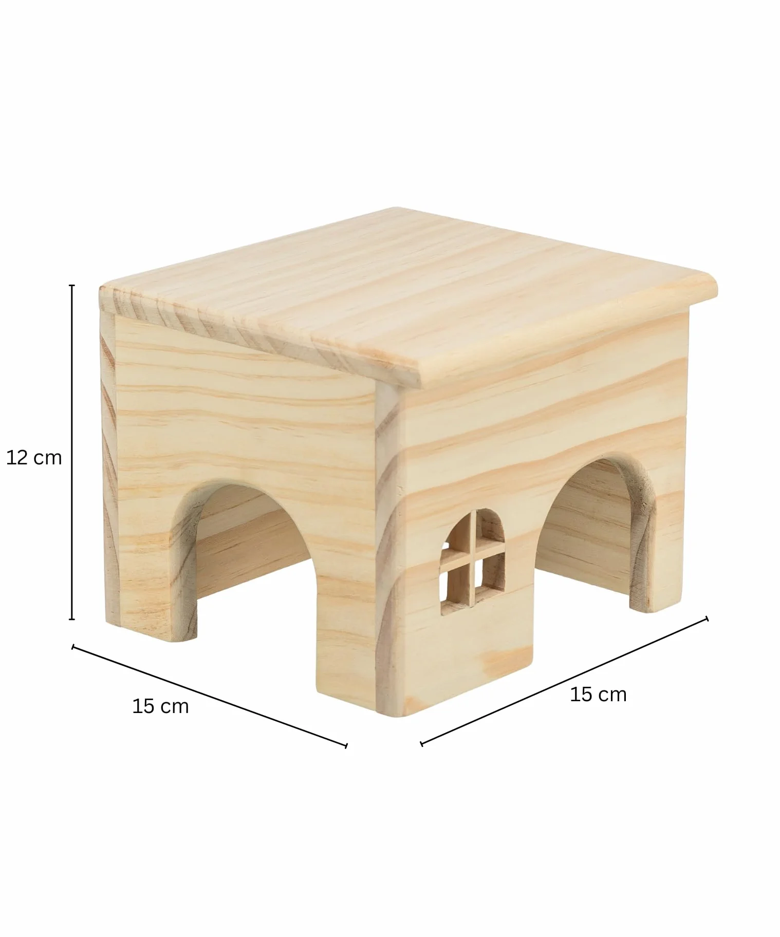 Maison en bois pour petits animaux TRIXIE - pour souris et hamsters - sans clous - entrées 6 x 6 cm - 15 x 12 x 15 cm - 61261