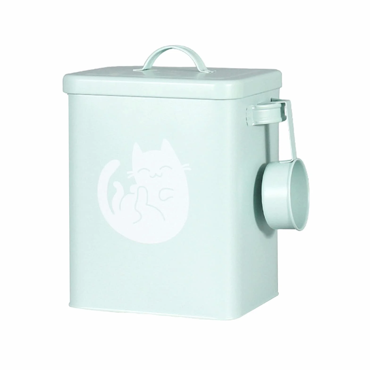 Récipient de rangement pour nourriture pour chien et chat de 6 L, conteneurs alimentaires mignons pour animaux de compagnie avec couvercles, bol de nourriture pour chat en métal hermétique, récipient