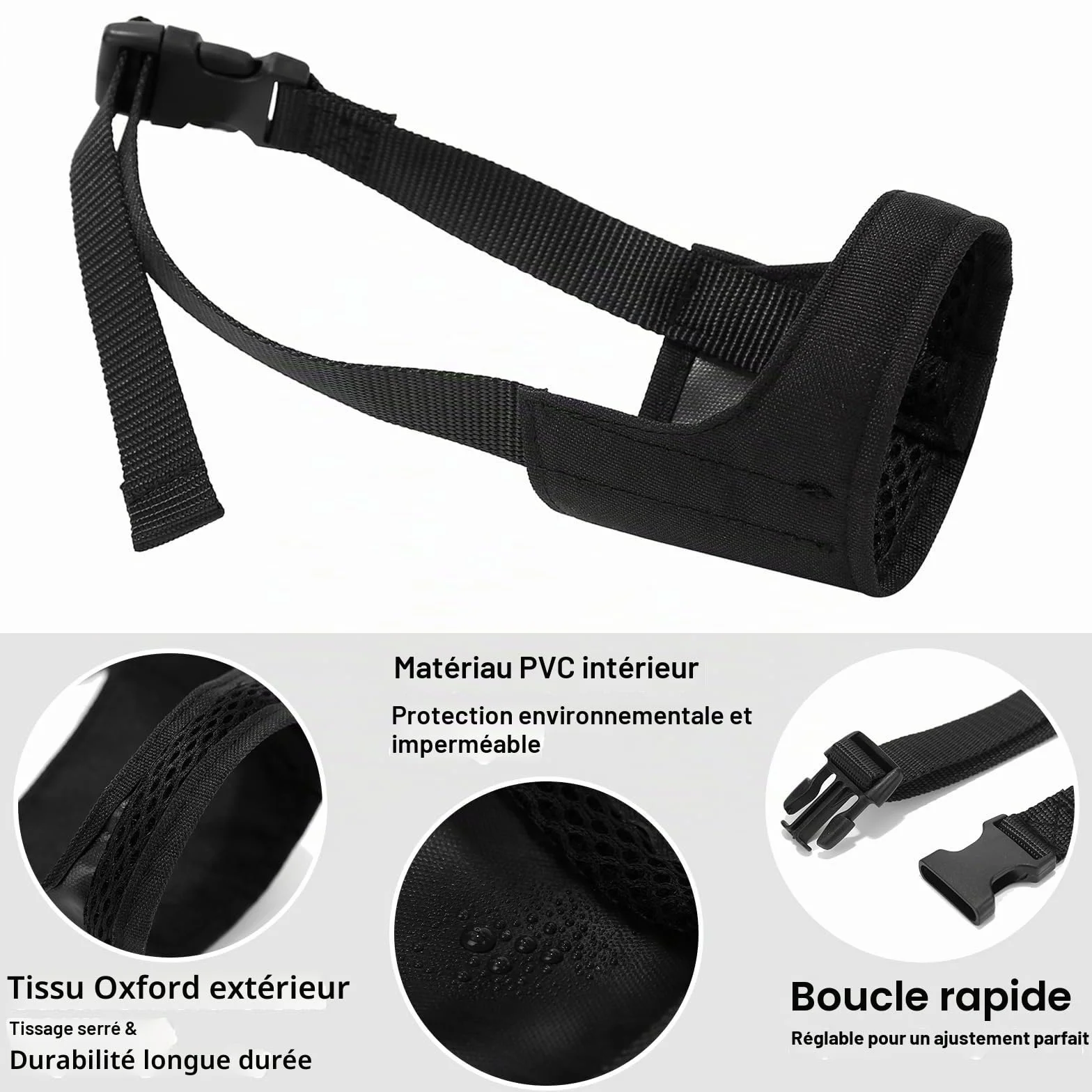 Muselière pour Chiens pour Pitbull Rottweilers American Bully Bulldog Boxers de Taille Moyenne et Grande à museau Court pour Le pour éviter Les morsures et Les aboiements pour Chiens