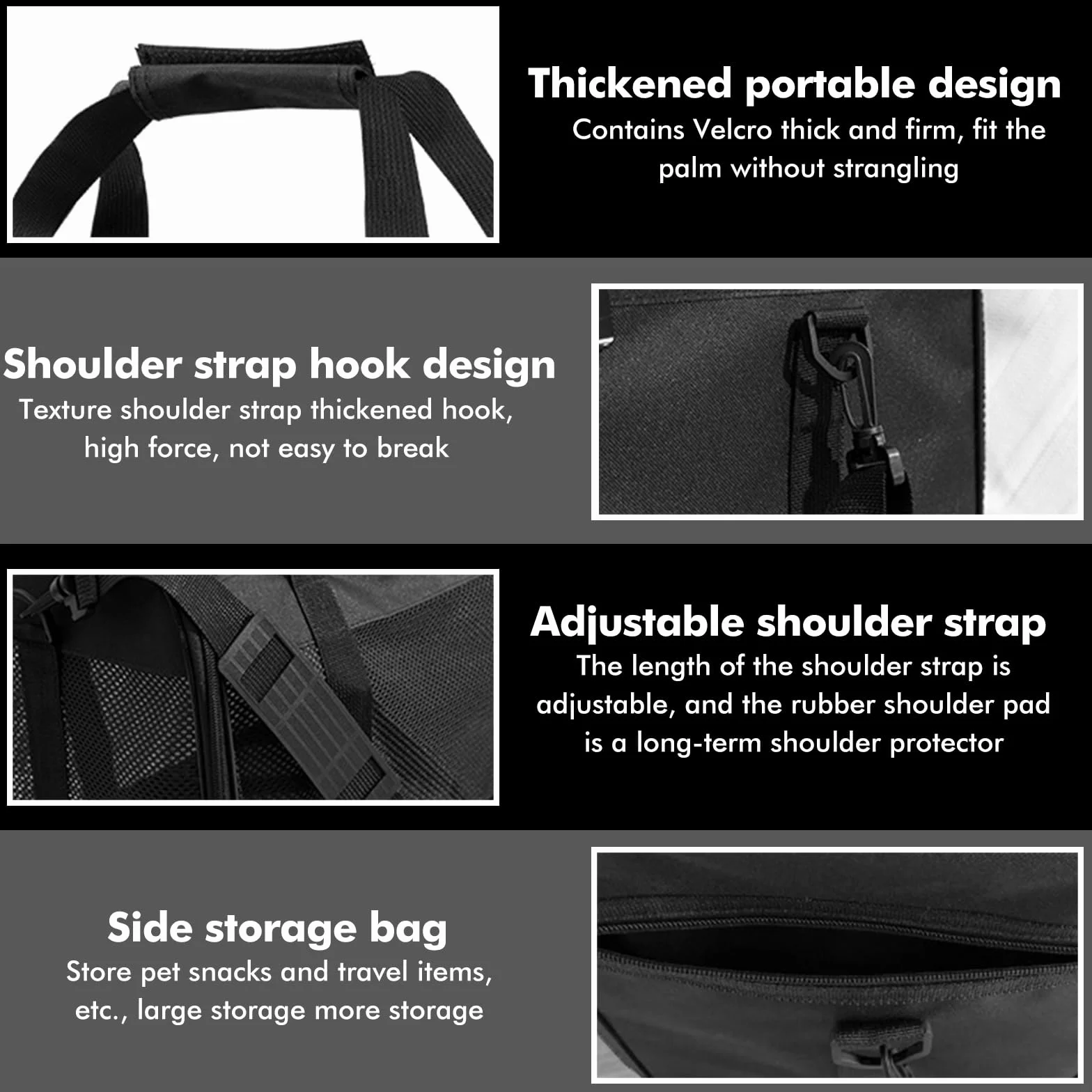 WANDGU Sac Transport pour Animaux de Compagnie 42x27x28cm Pliable avec Écuelle