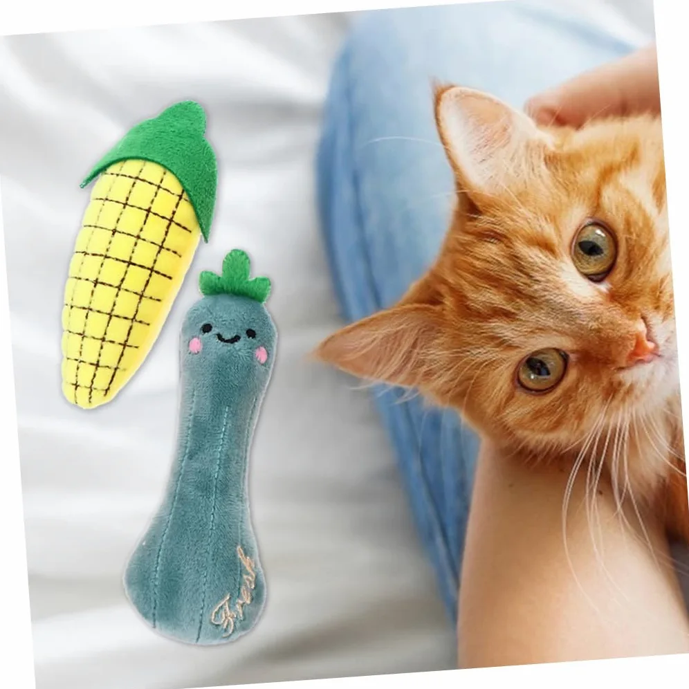 DECHOUS Jouets à Mâcher pour Chat en Peluche Herbe à Chat, Lot de 3 Pièces, Design Mignon et Fonctionnel, pour Chatons D'intérieur