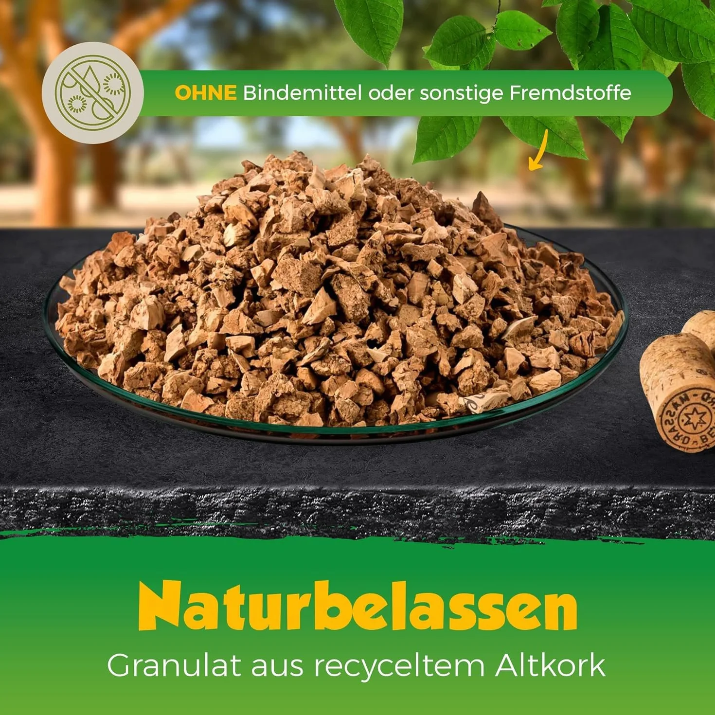 Granulés de liège 3-8 mm 100 litres liège naturel recyclé sac papier