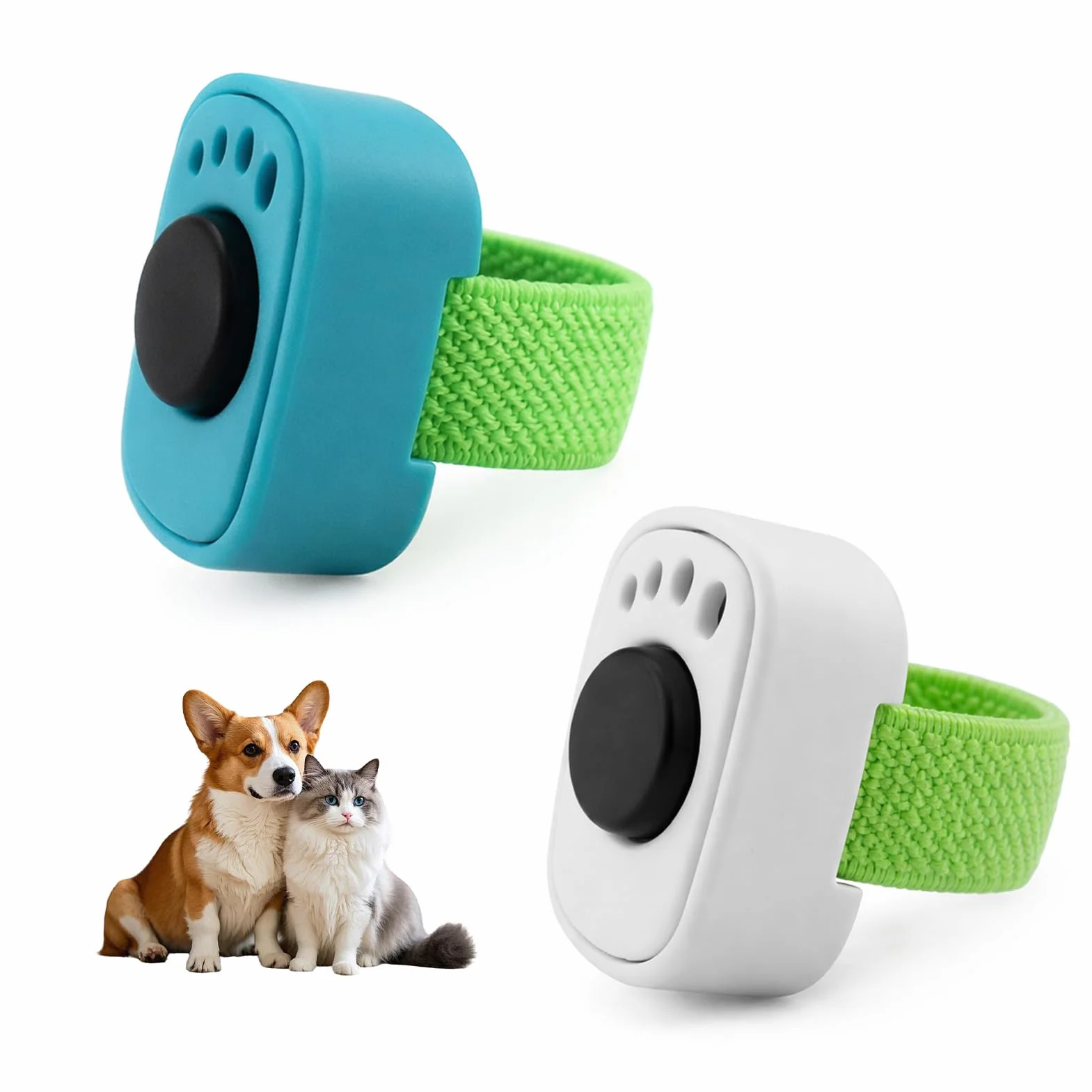 Dongcill 2 Pcs Clicker Chien Dressage,Clicker De Doigt Pratique pour Dressage,Accessoire Pratique pour l’Entraînement Canin,pour Chien Chat Lapin Chevaux (Blanc)
