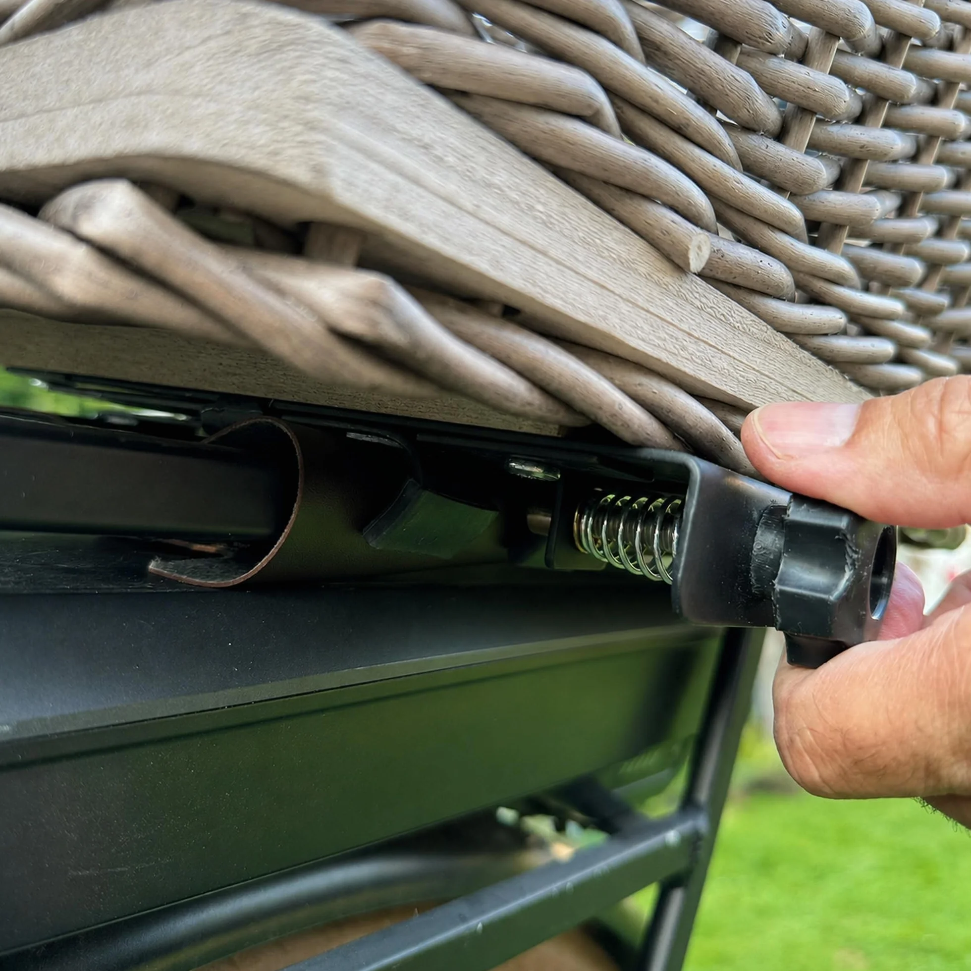 UNUS Panier de vélo pour chien en osier gris avec grille et coussin