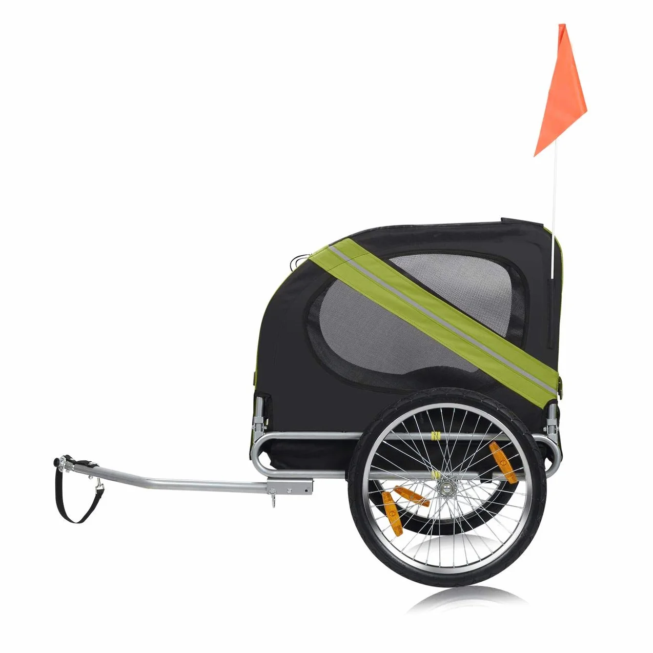 Zoomundo Remorque Velo pour Chien Transport Animaux Vert/Noir