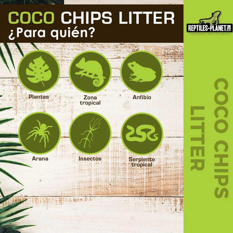 Coco Chips Substrat en Eclats de Coco pour Terrarium 6 Litres