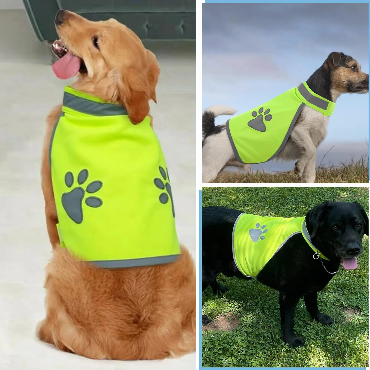 Haute Visibilité Veste Réfléchissante Fluorescente Gilet Chien Taille L pour Nuit Extérieur