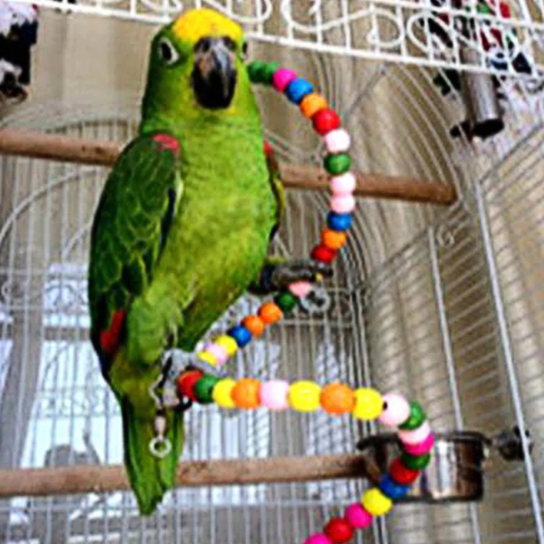 Perchoir flexible échelle en bois pour oiseaux perroquet 100cm