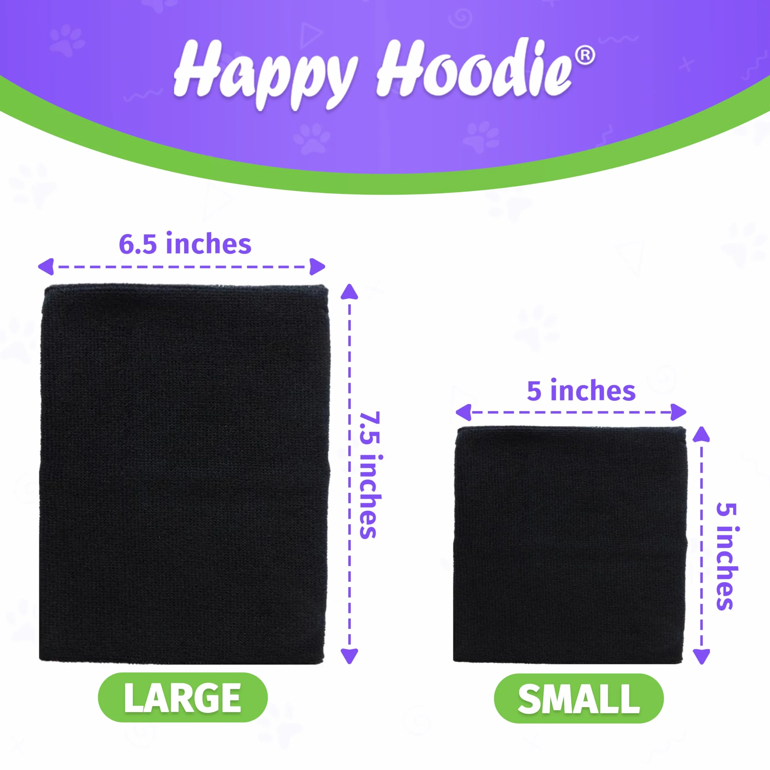 Lot de 2 Sweats à Capuche Happy Black pour Chiens - Taille Grand et Petit
