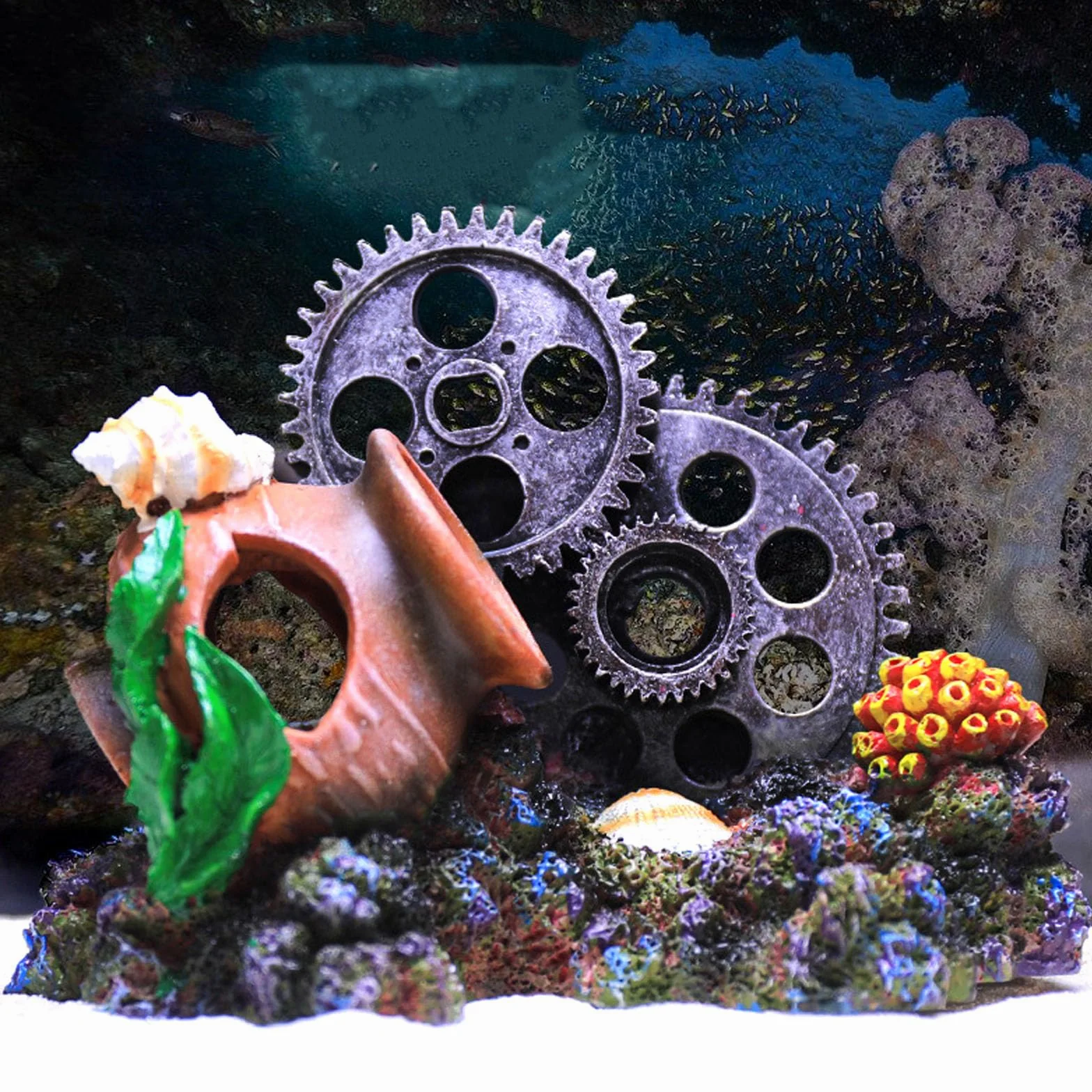 Décoration de corail pour aquarium, plantes sous-marines, résine colorée