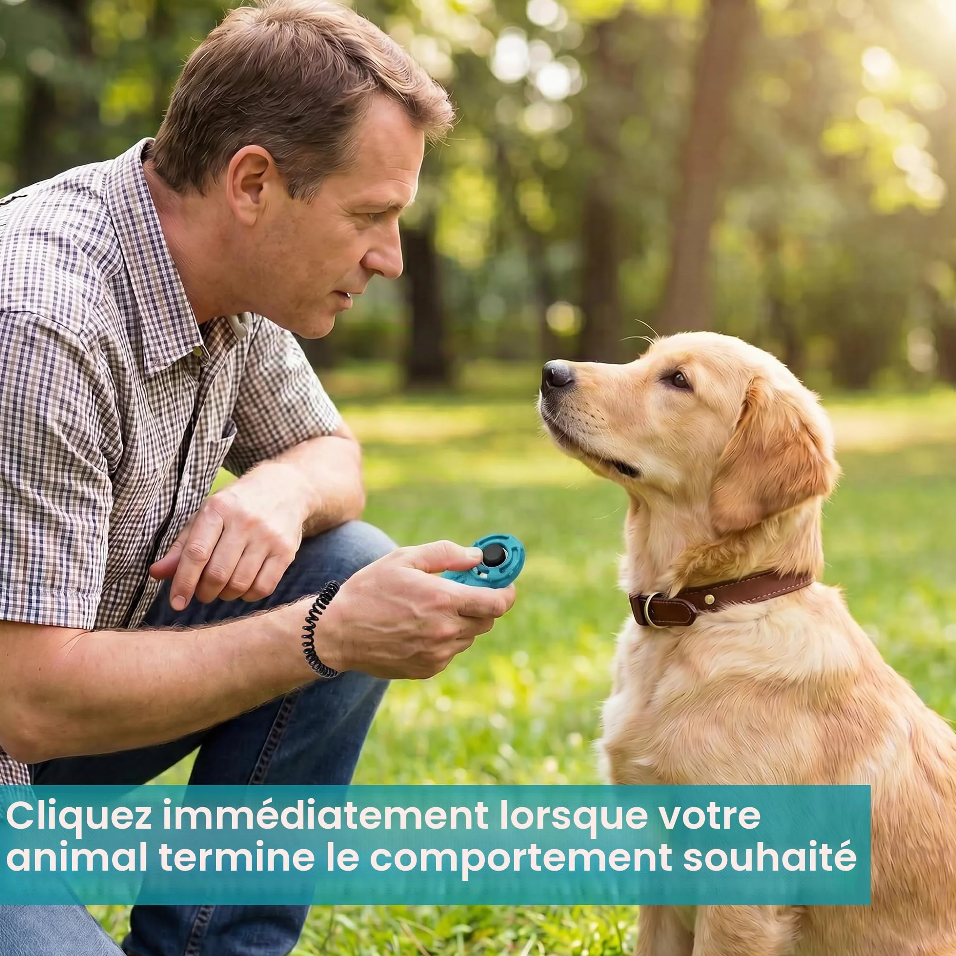 Clicker de Dressage pour Animaux de Compagnie avec dragonne – Clicker de Dressage pour Chien (Nouveau Noir + Bleu)