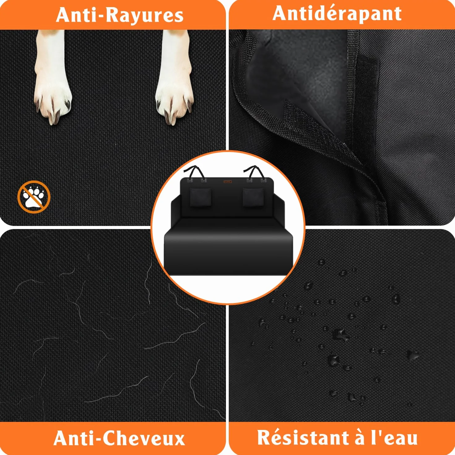 Alfheim Protection Imperméable Anti-Dérapante Tapis de Coffre Universel pour Chiens Voiture SUV Noir