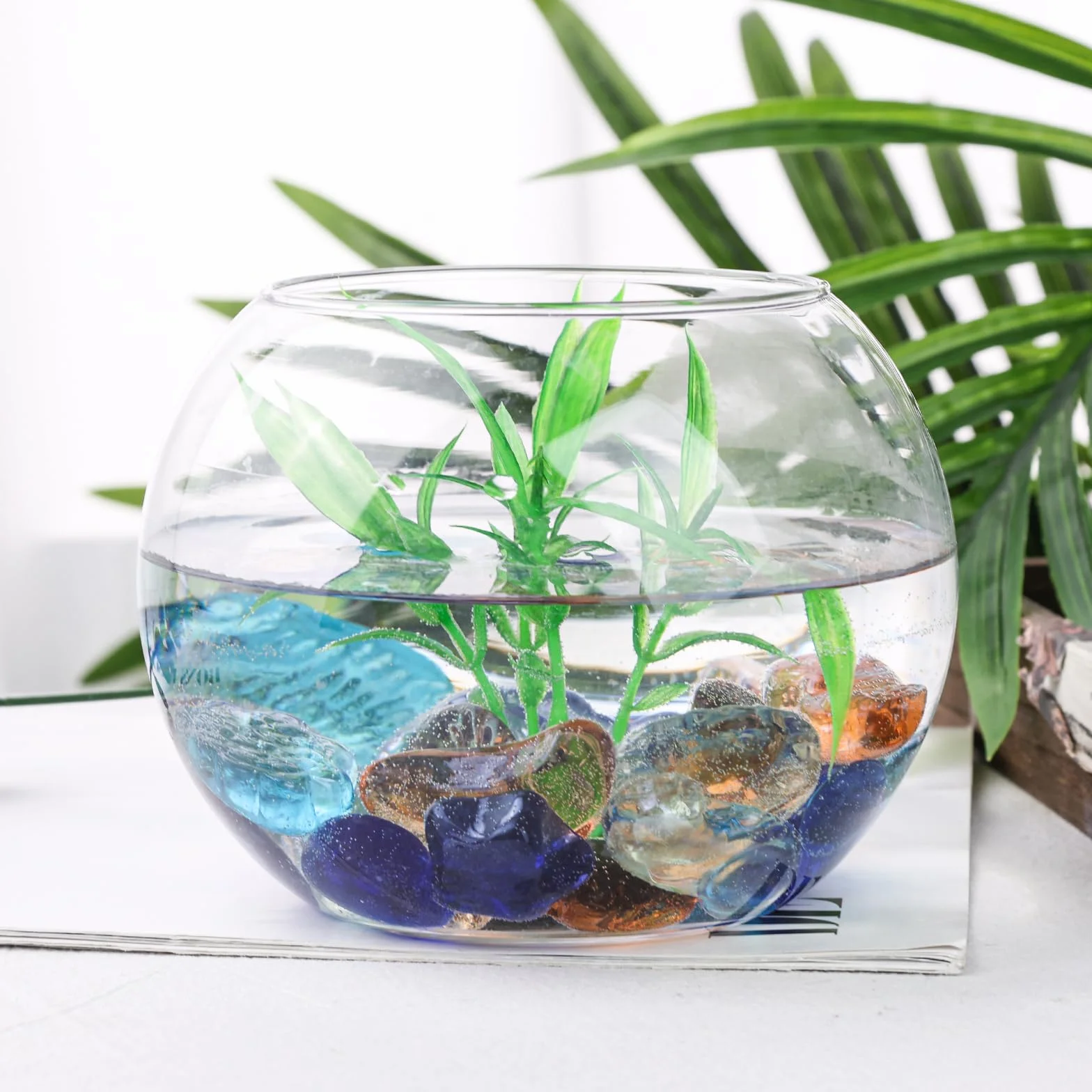 Pierres de Verre Colorées 910 g, Galets Décoratifs pour Vases Plantes Mariages Aquariums