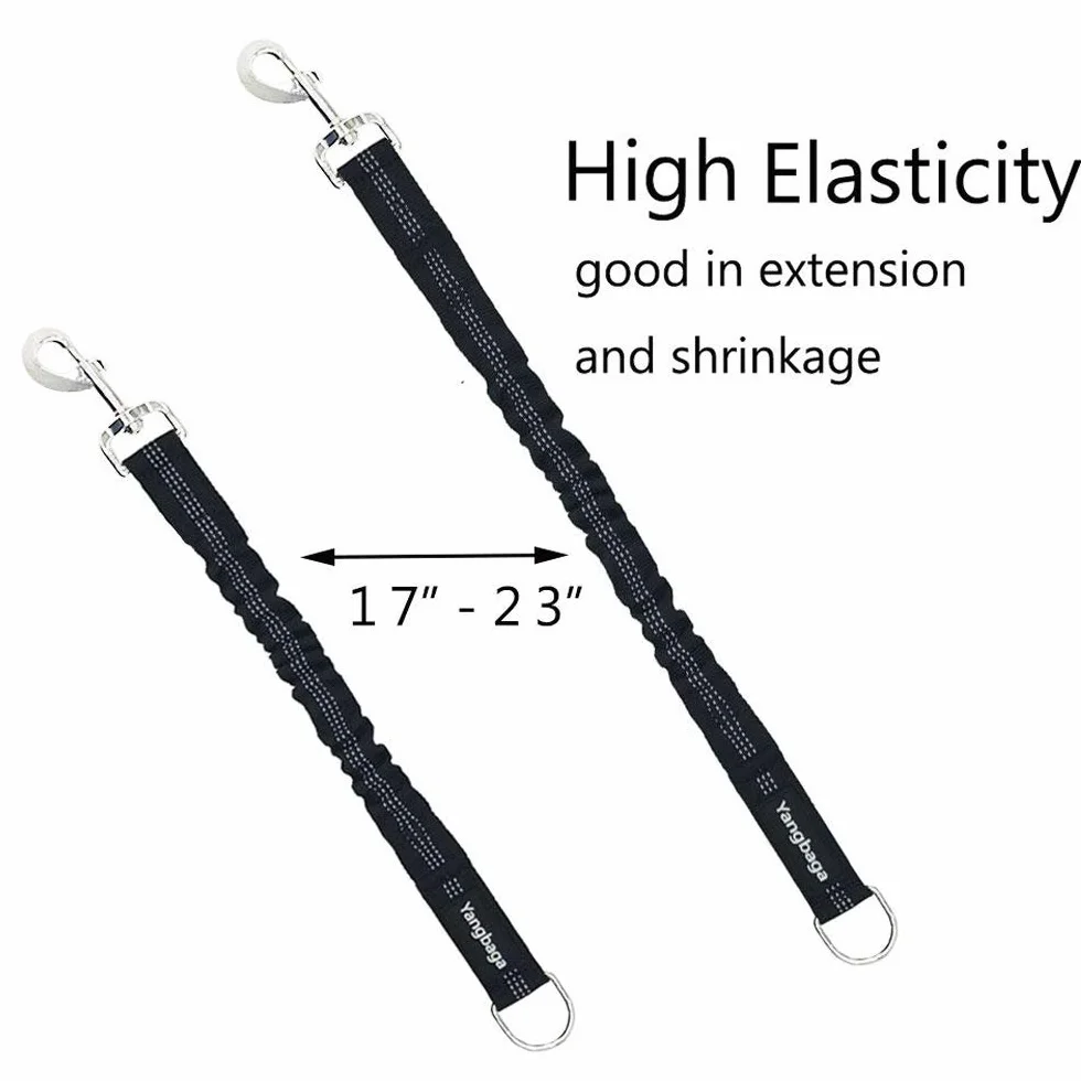 Laisse Antichoc pour Chien Yangbaga Extensible Élastique Nylon pour Petit à Moyen (Noir)