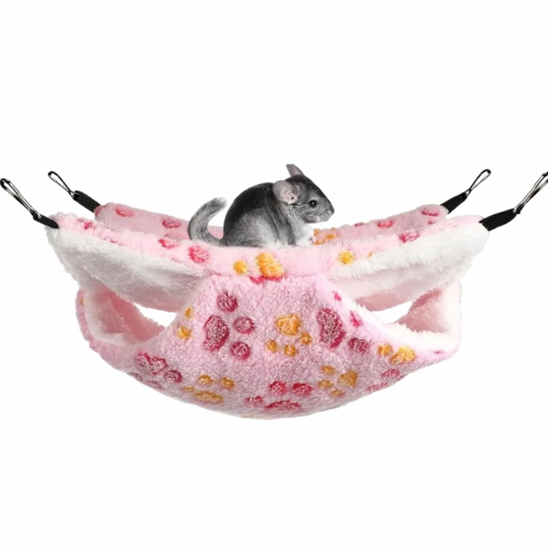 1 Pièce Hamac pour Cochons d'Inde et Petits Animaux, Doux et Chaud en Polaire, Accessoire pour Cage, Lit Suspendu pour Dormir, Rats, Furets, Hamsters (Étoile)