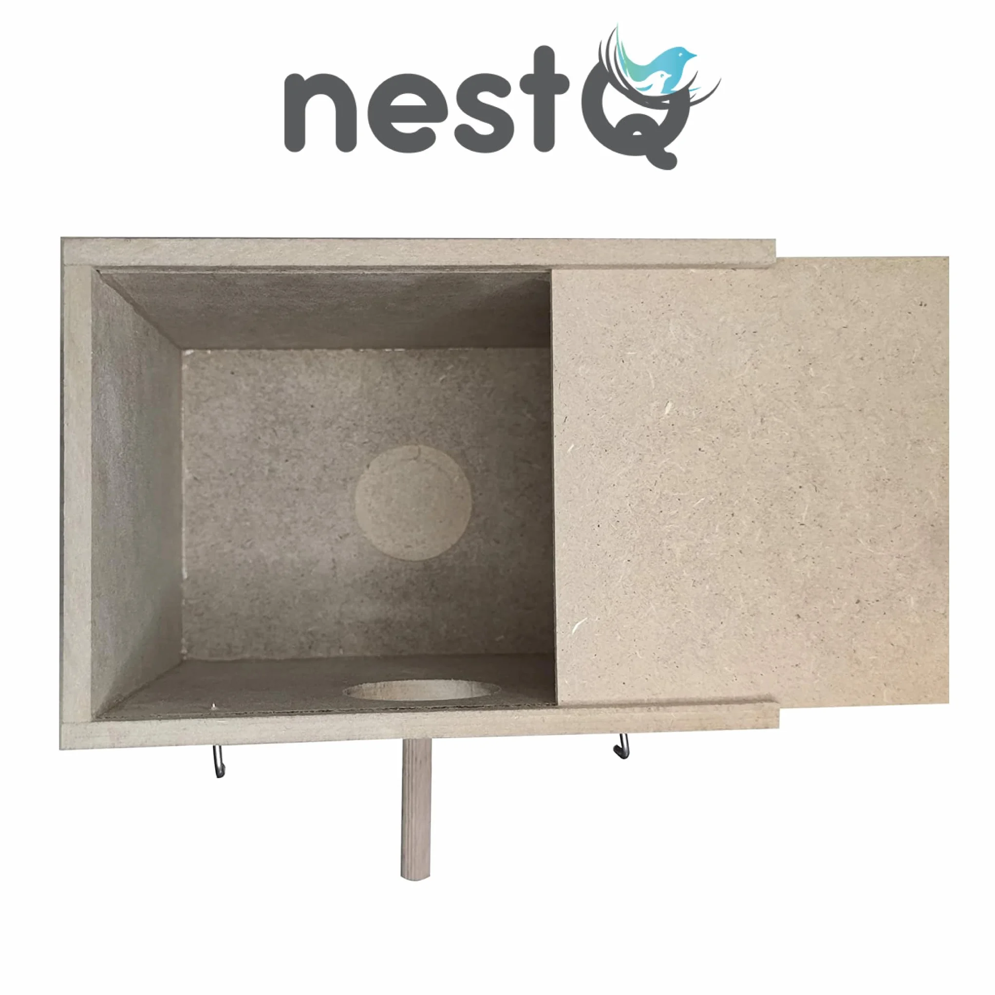 Nichoir pour perruches avec copeaux pour le lit, nichoir en bois pour oiseaux, avec attaches pour la cage à oiseaux, 19 x 15 x 13,5 cm