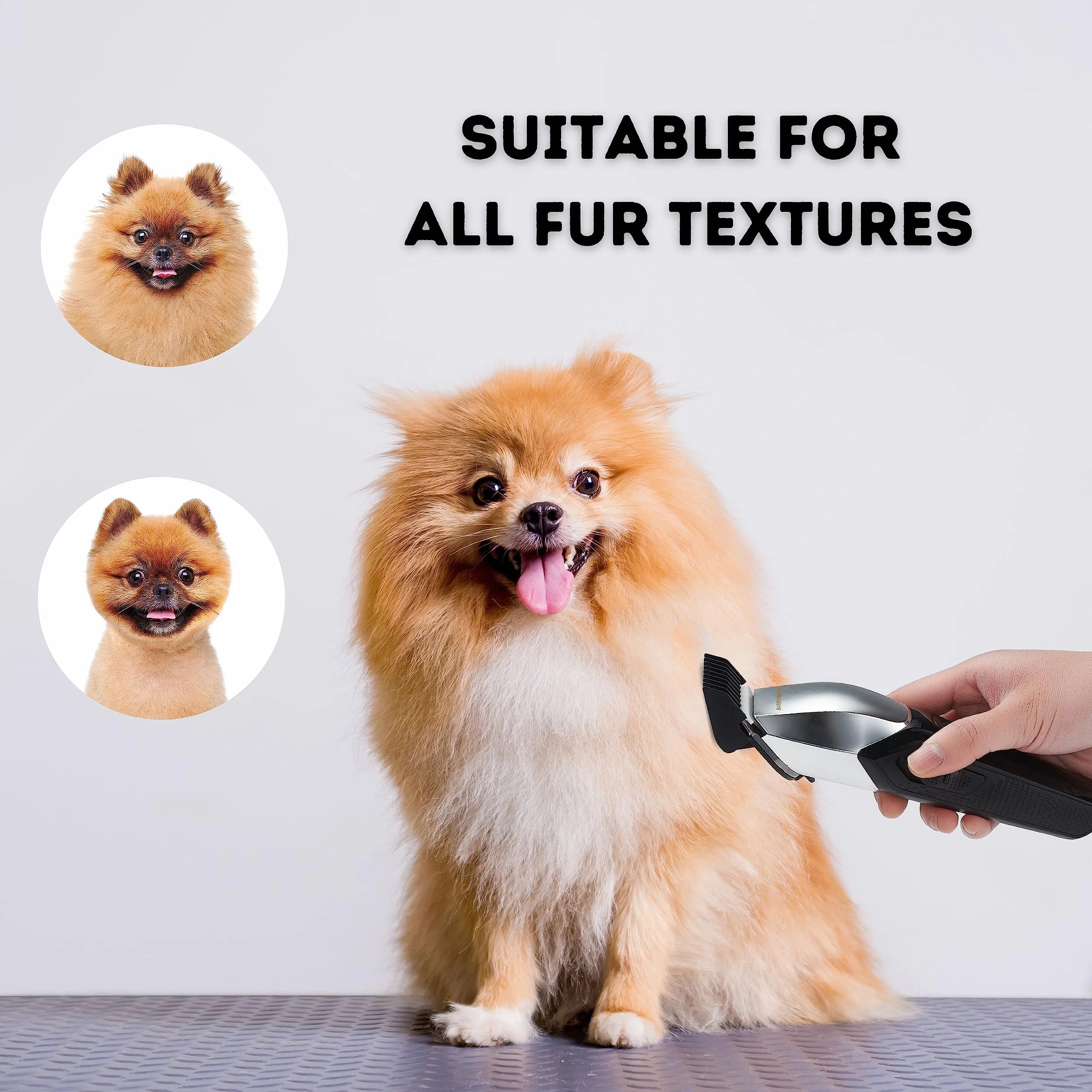 BarberBoss Tondeuse chiens sans fil 4 vitesses étanche tête céramique QR-9083
