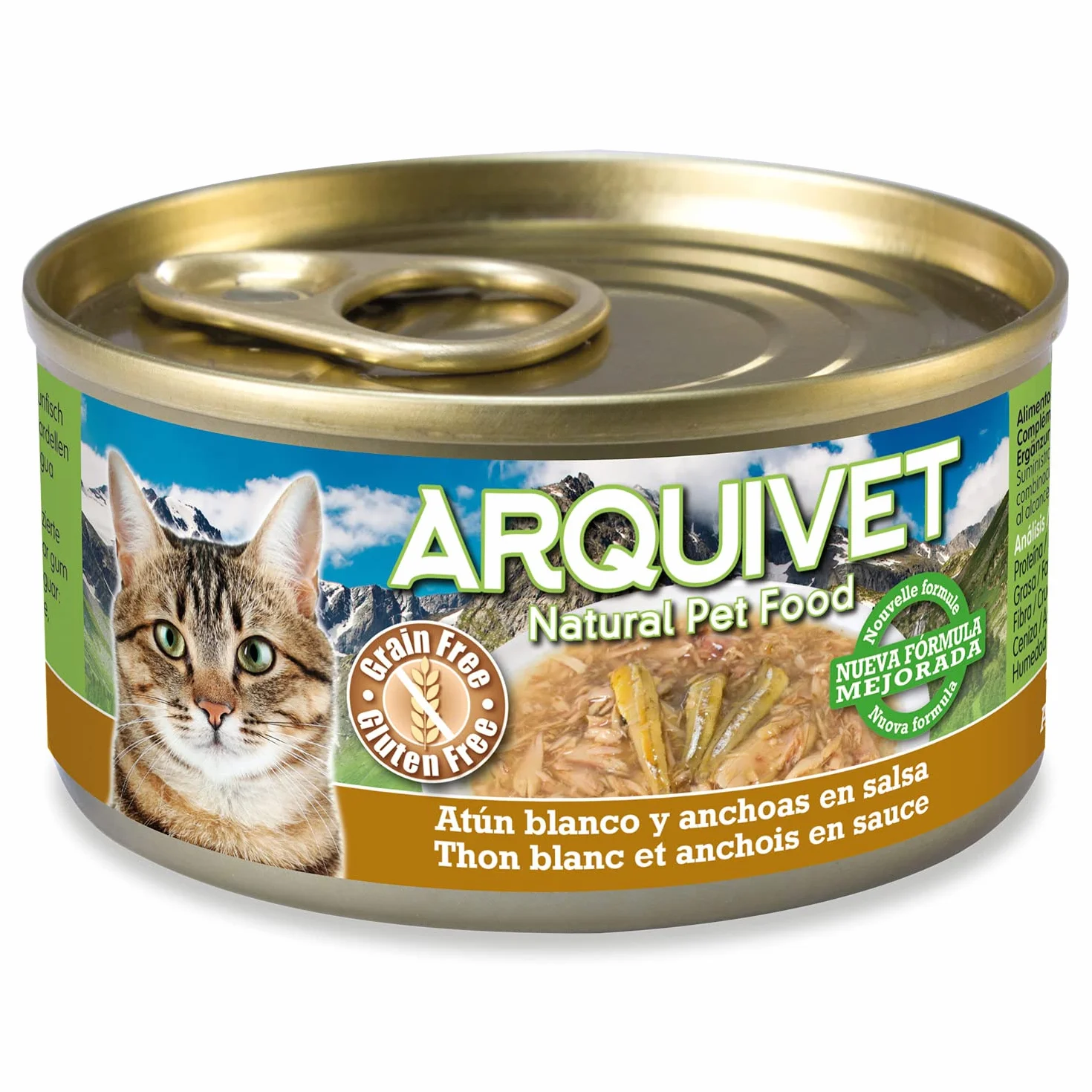ARQUIVET Pack 24 unités Thon blanc et anchois en sauce 80g Aliments humides pour chats