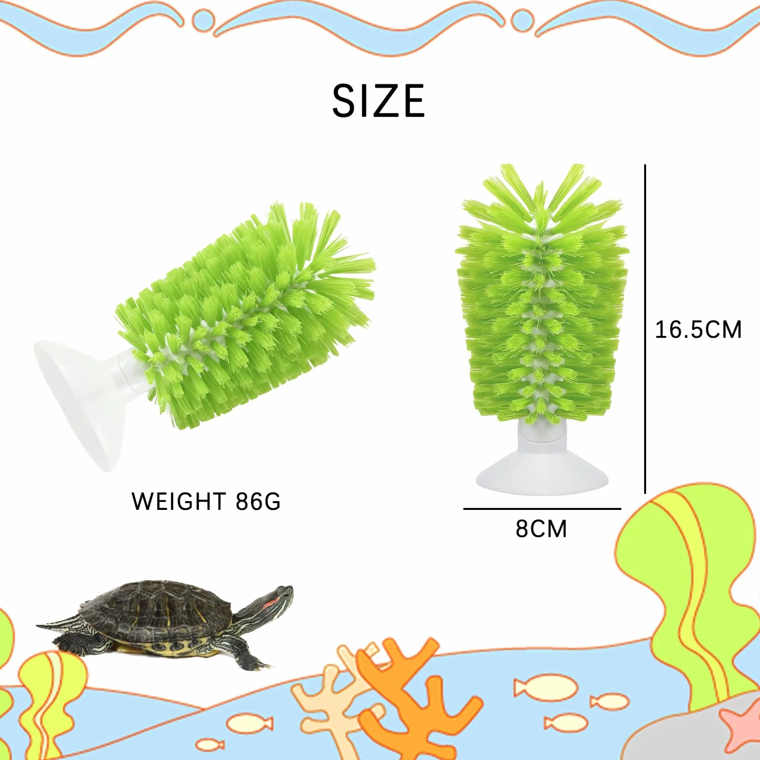 Brosse de nettoyage en forme de coquille de tortue verte avec ventouse, outil de cuisine pour maison