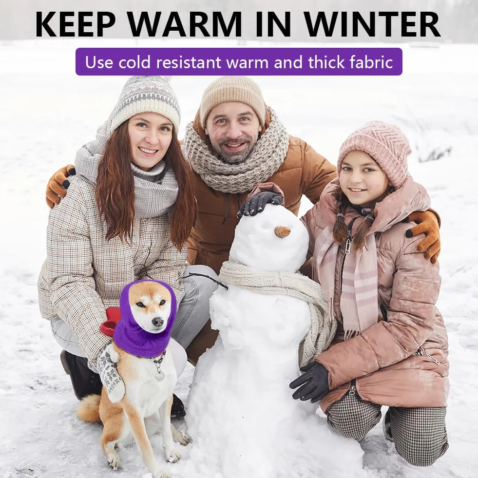 Cache-Oreilles Aomig pour Chiens - Snood Chaud Protection Oreilles Été/Hiver Violet