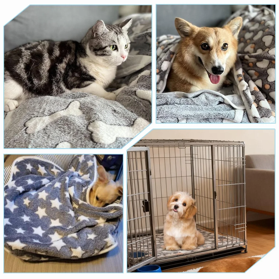 Couverture pour Chien Chat 40x60 cm Plaid Polaire Flanelle Lavable Pelucheuse