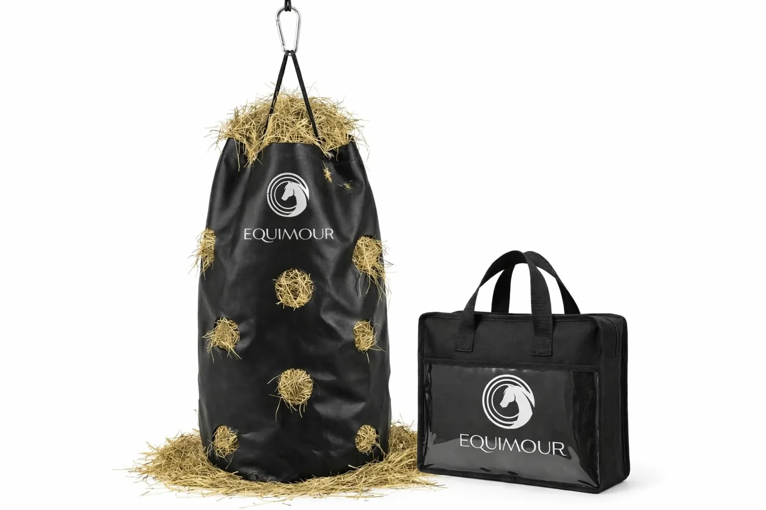 Hay Bag Sac à foin 195 l - Filet à foin pour chevaux Slow Feeder - Résistant aux intempéries