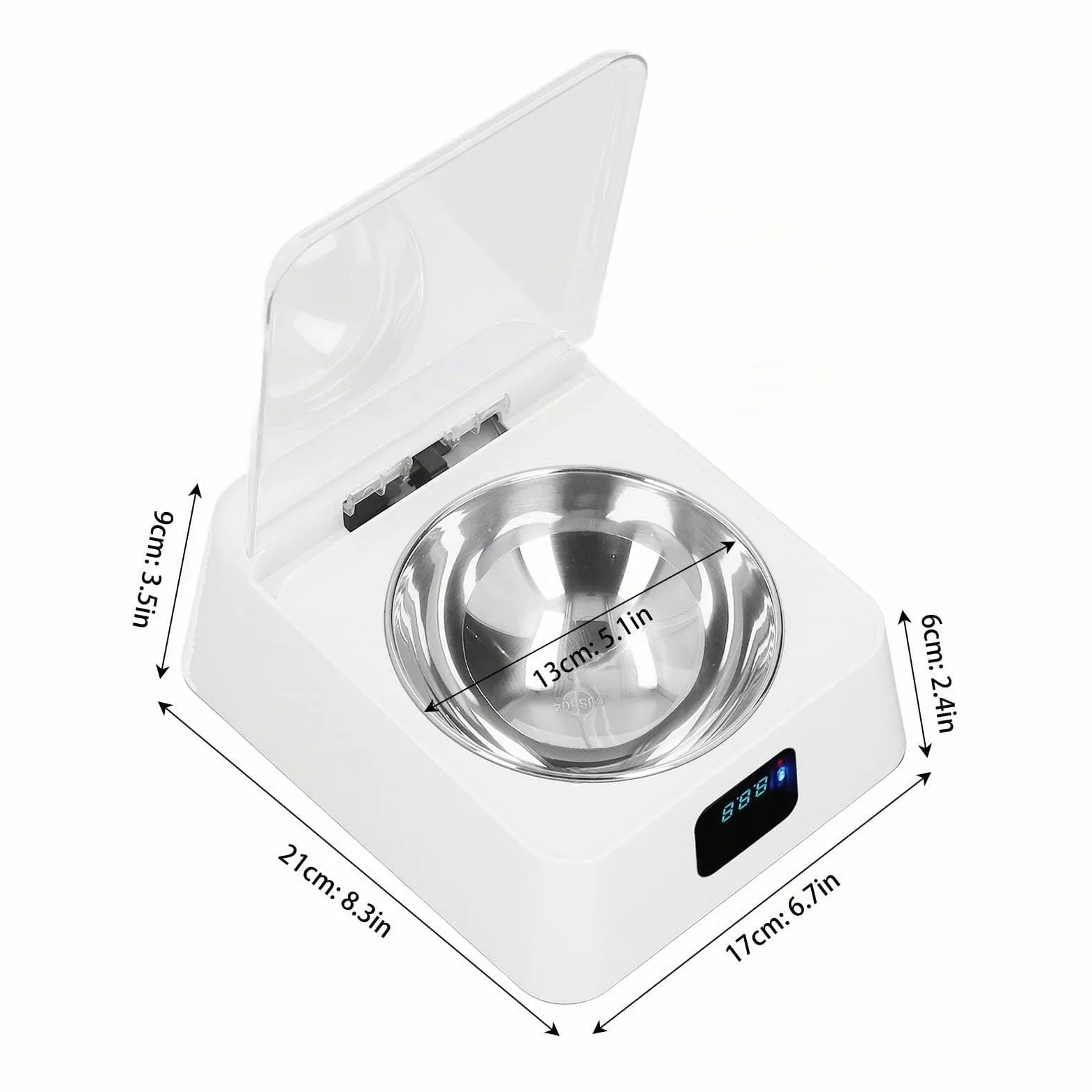 Gamelle Chat Automatique, Distributeur Automatique de Nourriture pour Chats avec Bol en Acier Inoxydable capteur Infrarouge pour Animaux de Compagnie