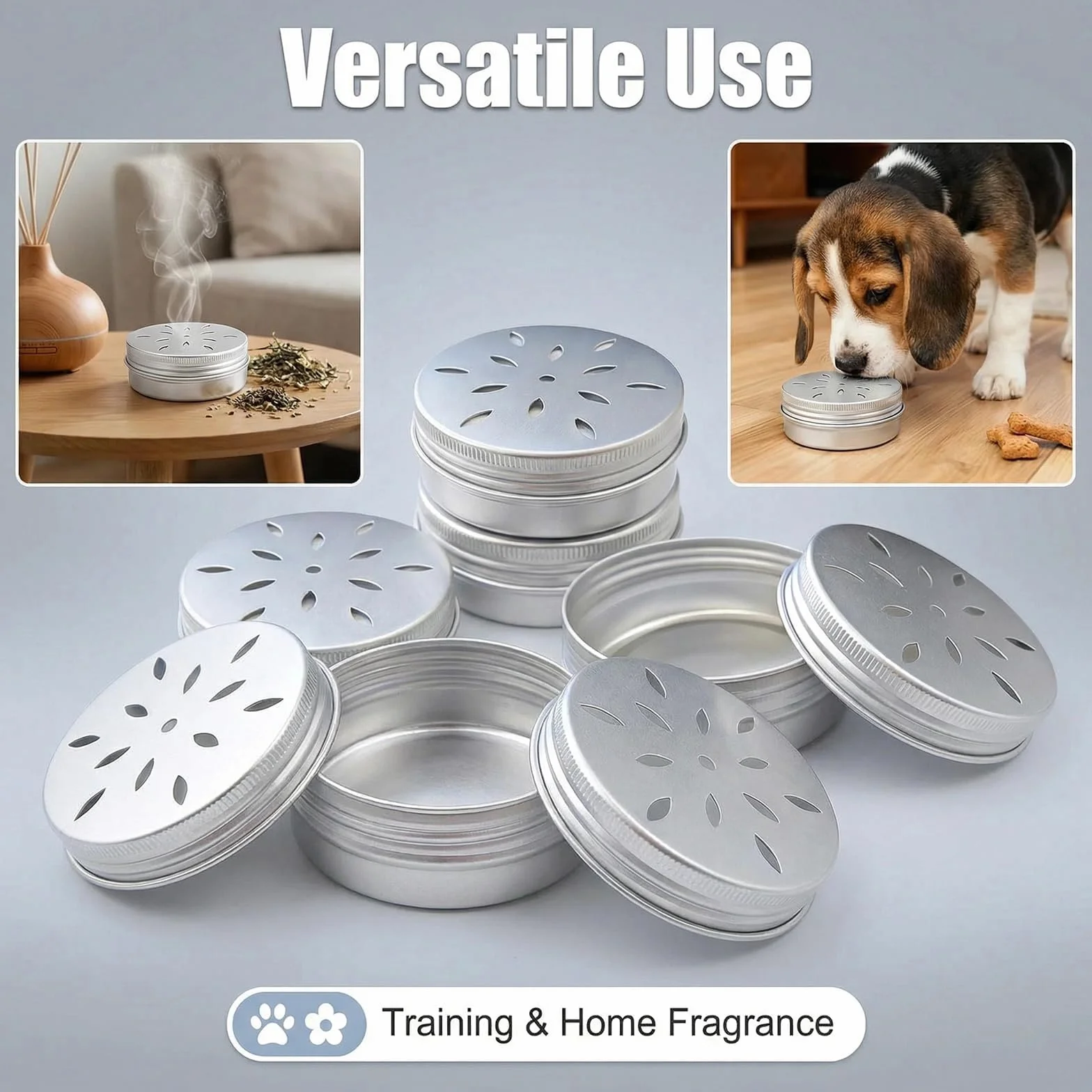 Canettes en Aluminium 60 ML pour Dressage Olfactif de Chiens, Accessoires de Dressage Renifleur