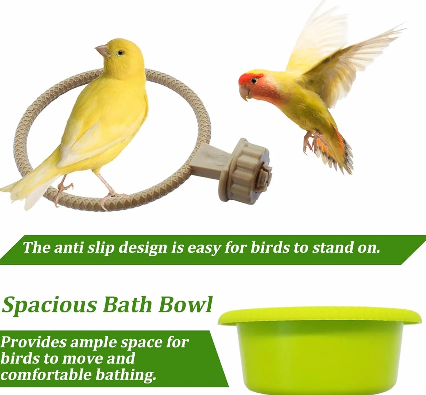 MEISO Baignoire Suspendue Pour Oiseaux, Douche Perroquets Canaris, Accessoire Cage Plastique