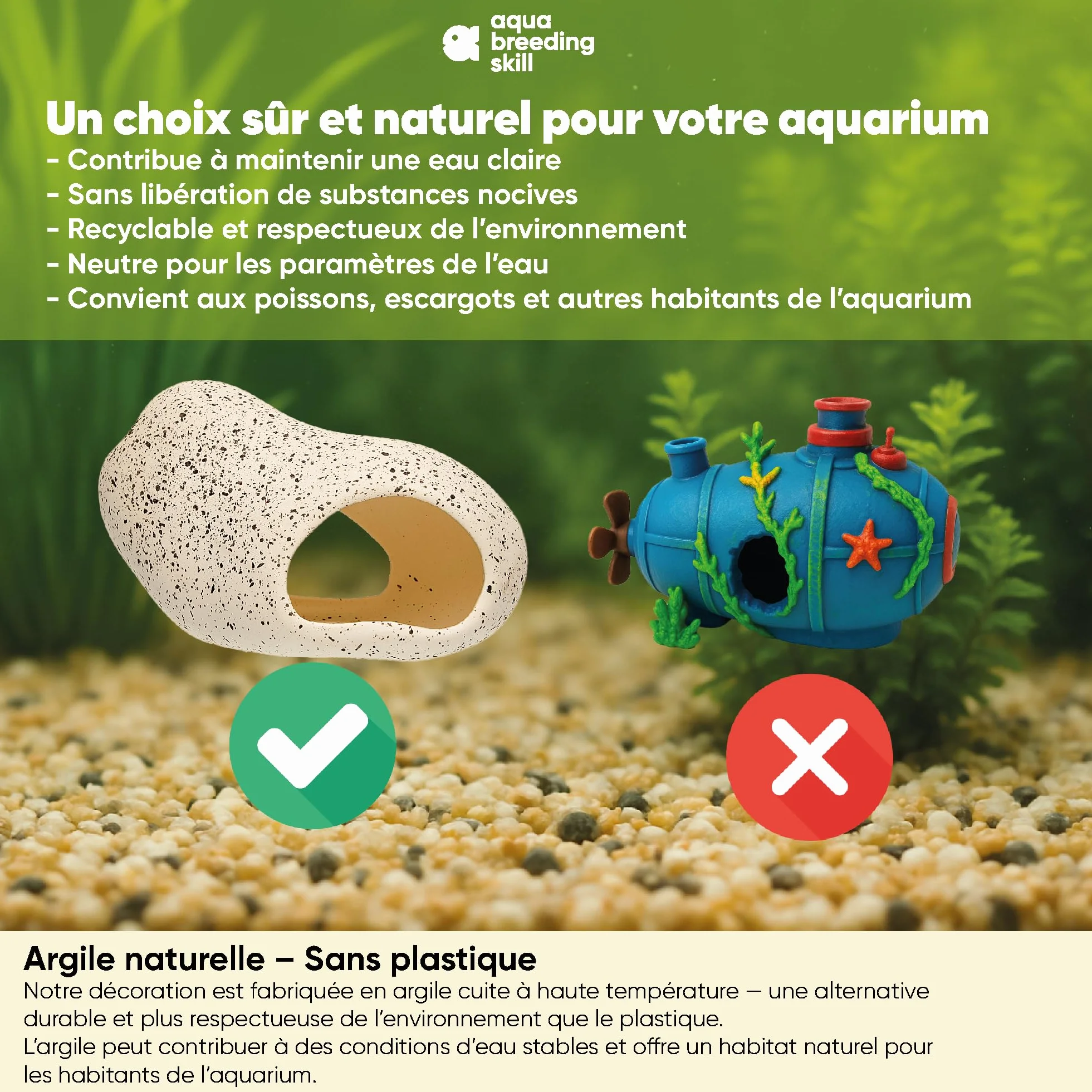 Décoration Aquarium Grotte en céramique, Accessoire Aquarium Pierre Betta, cachette Aquarium Poissons, abri Reproduction cichlidés, plecos, décor Aquatique (S)