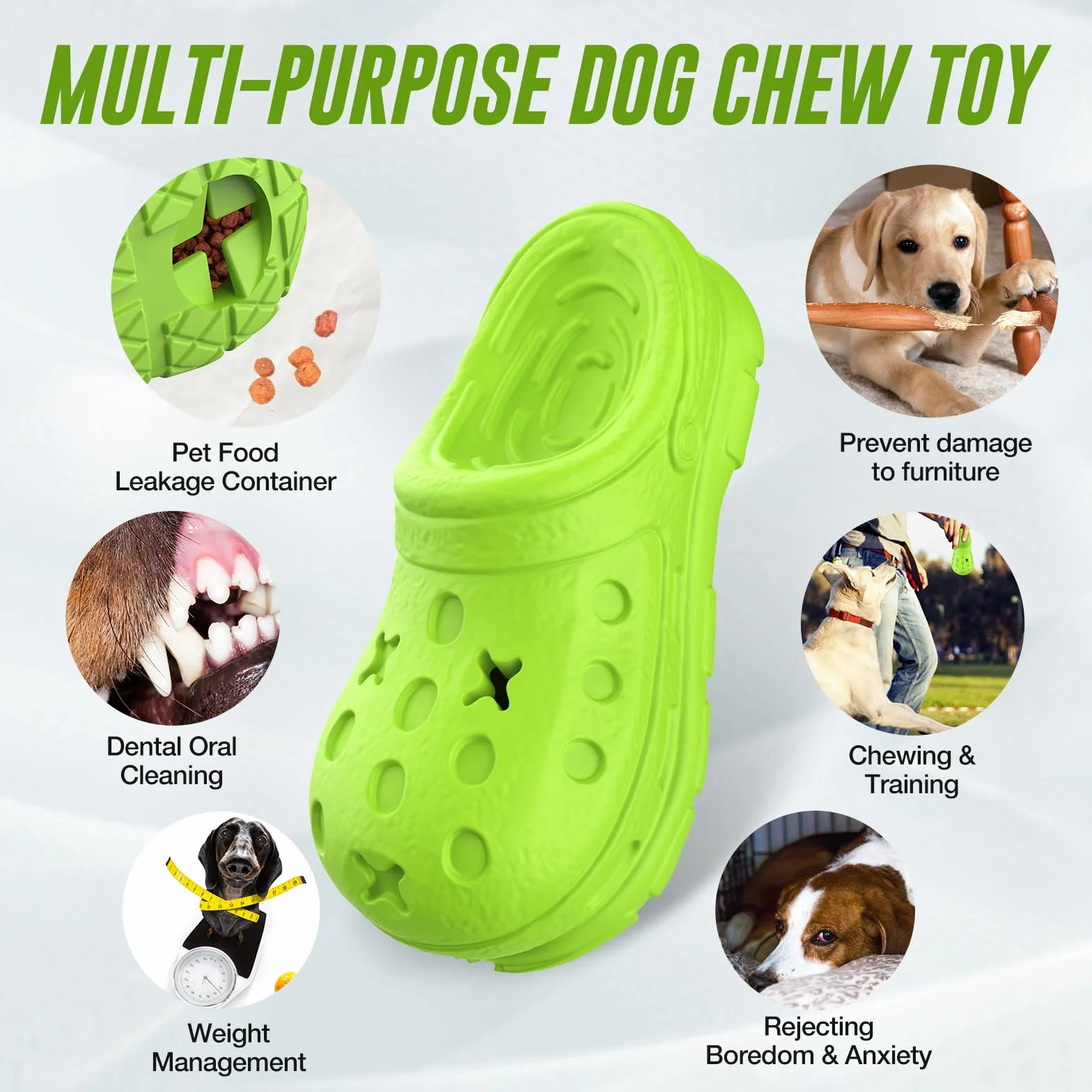 RUXAN Jouet Indestructible pour Chien - Jouet Interactif avec Goût de Bœuf - en Caoutchouc Naturel