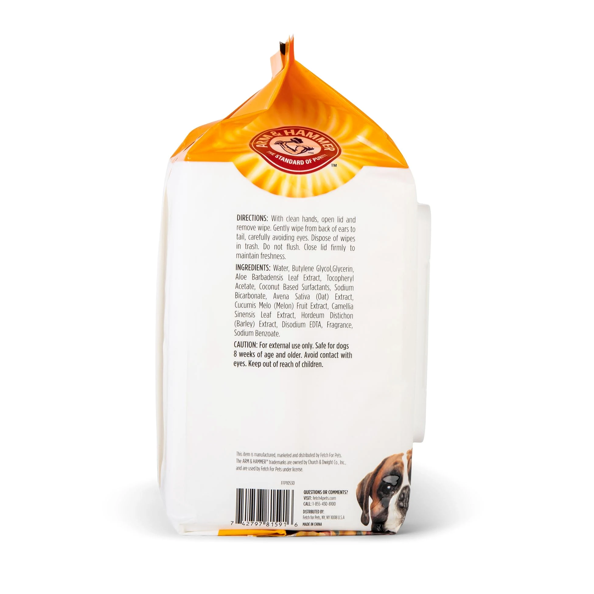 Arm & Hammer - Lingettes de Bain Multi-usages résistantes pour Chiens | Lingettes Multi-usages pour Chiens éliminent Les odeurs et rafraîchissent la Peau des Animaux de Compagnie | Manche fruité