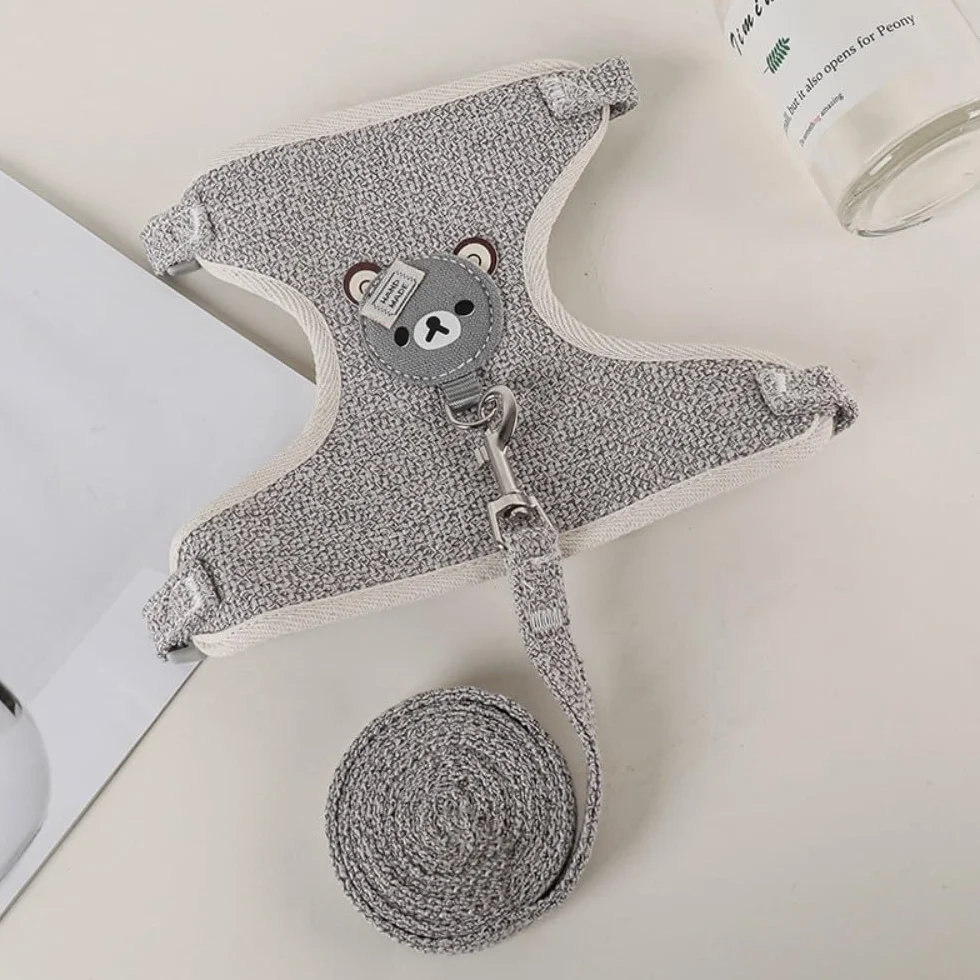Harnais pour Lapins Laisse Réglable 27-35 cm 1,20 m Gris S