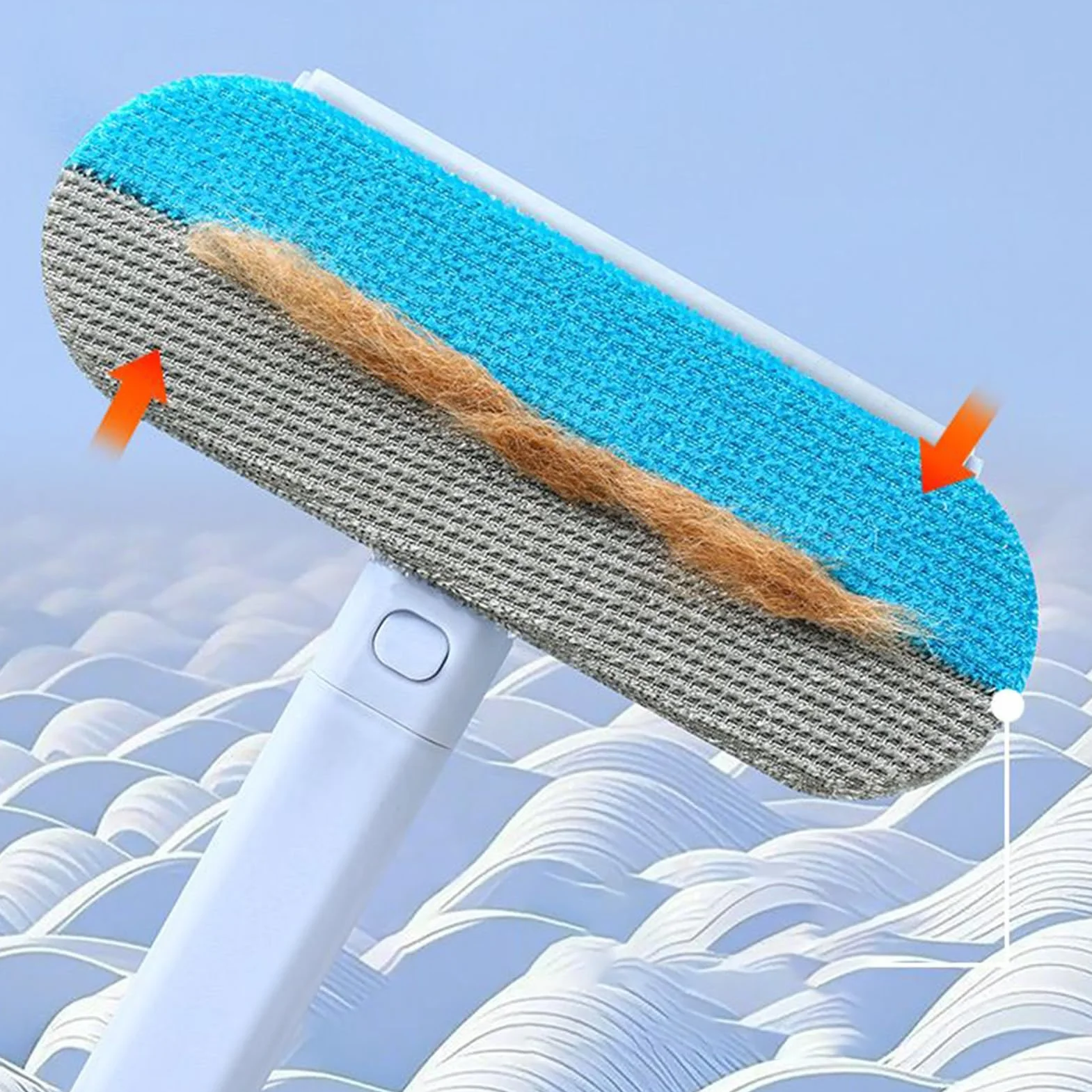 Brosse à cheveux pour animaux réutilisable - Balai de nettoyage extensible avec longue poignée, dissolvant de fourrure de chat lavable