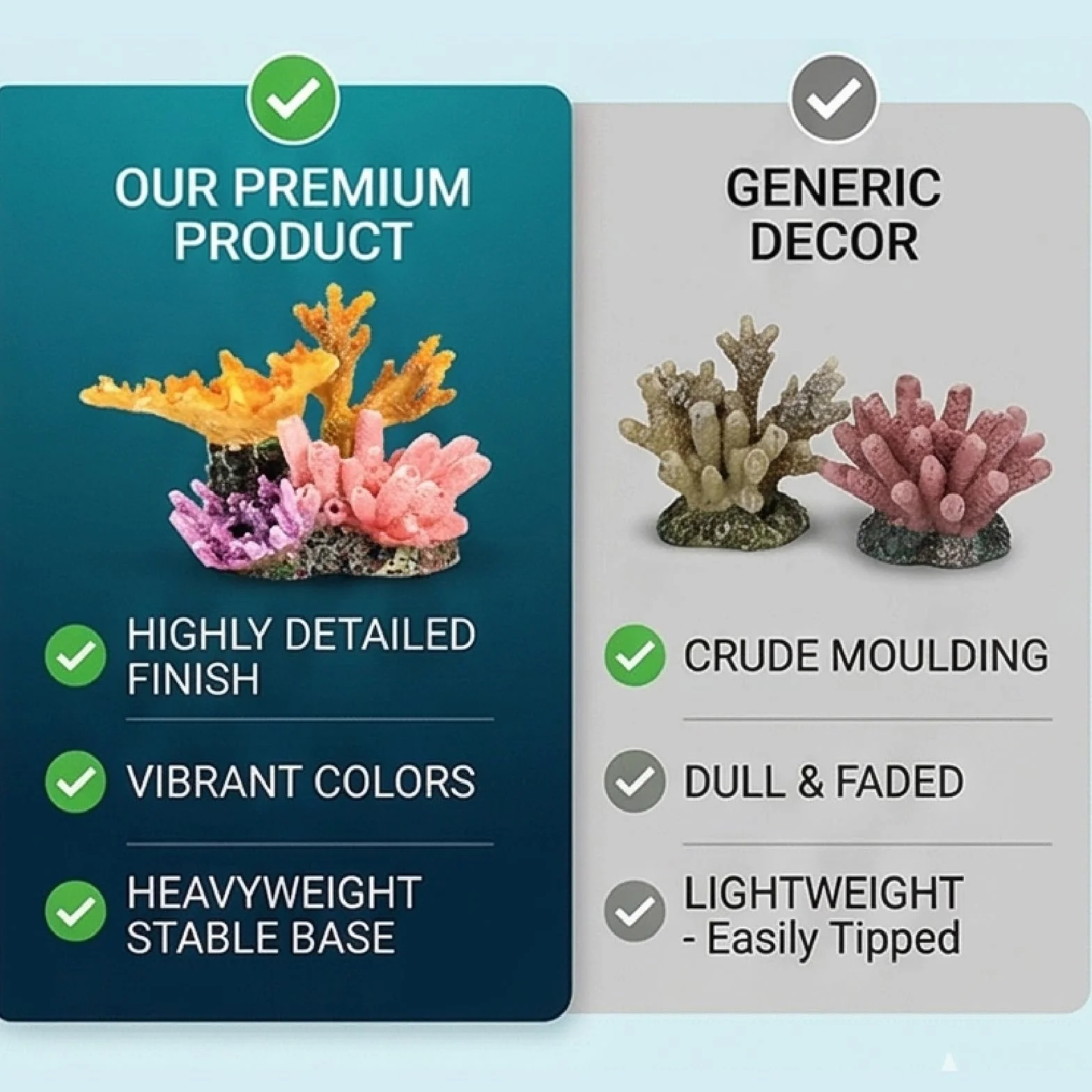 Ornements de Récifs Coralliens Artificiels en Résine pour Aquarium, Décoration Micro Modèle