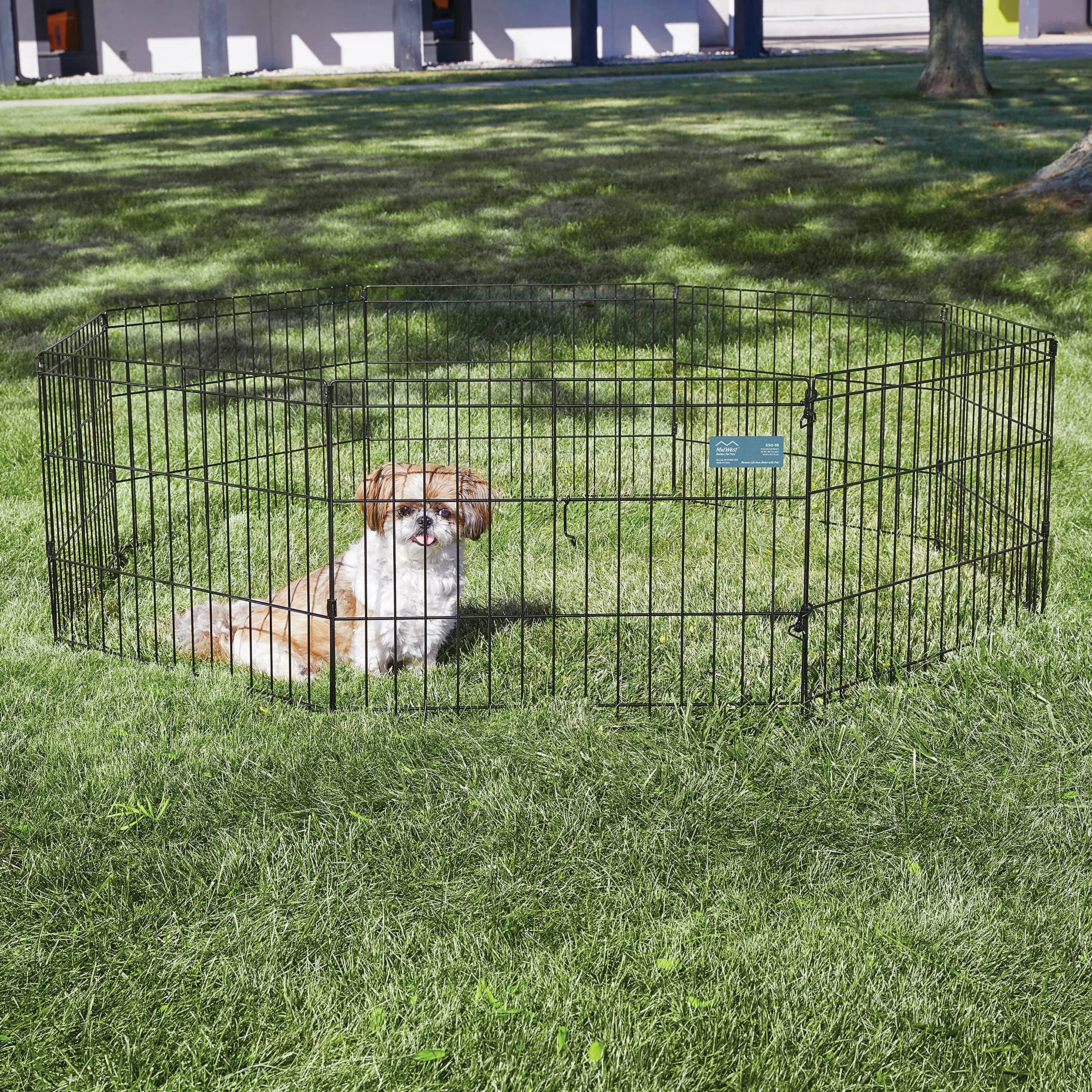 MidWest Homes for Pets Cage d'exercice et parc pour chien sans porte 60,96 cm x 45,72 cm Revêtement noir