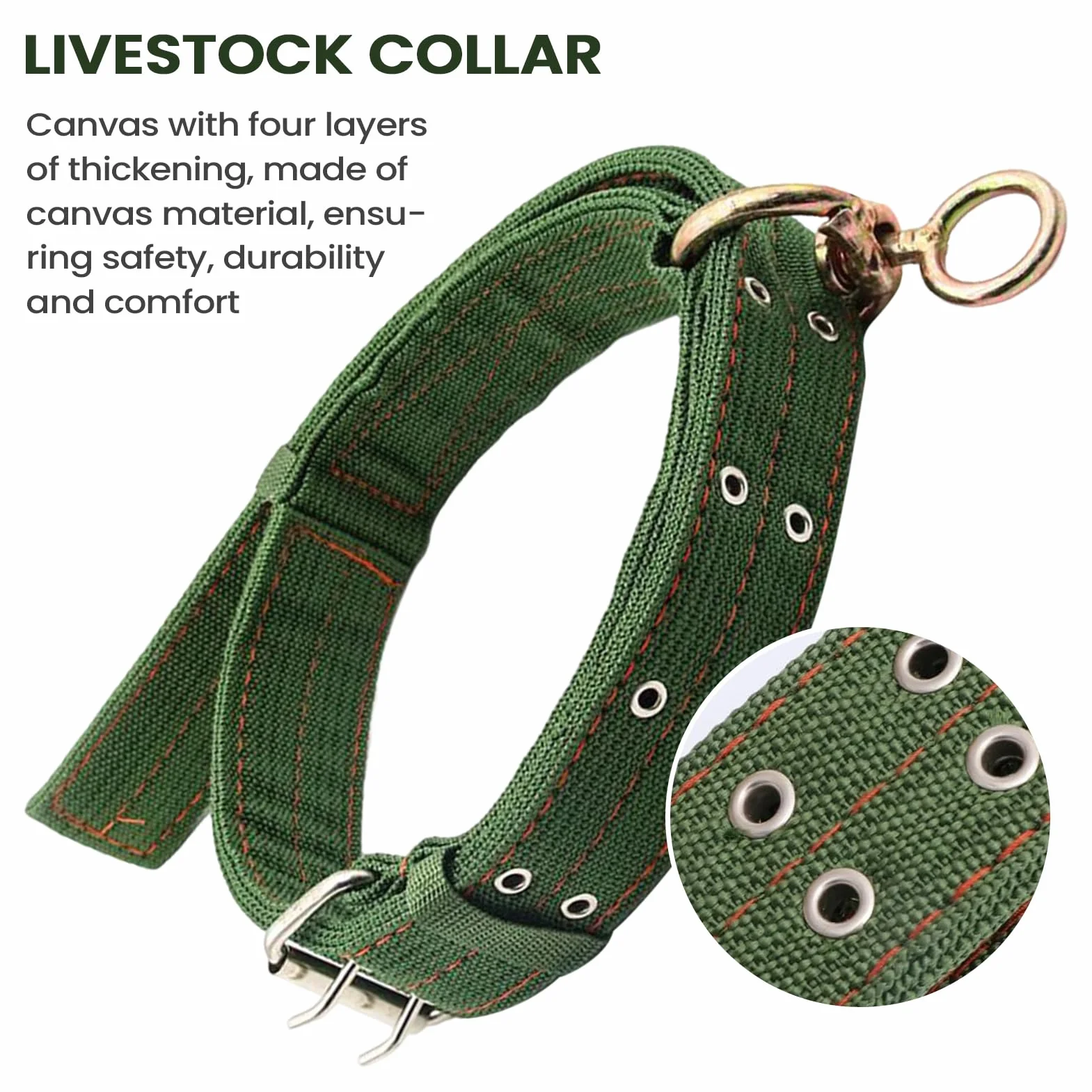 Collier Pour Chèvre | Collier Pour Cheval Et Mouton | Bande De Traction Abrasion Résistante Pour Petit Animal De Ferme Veau Vache | Pour Alimentation Transport Élevage Pâturage
