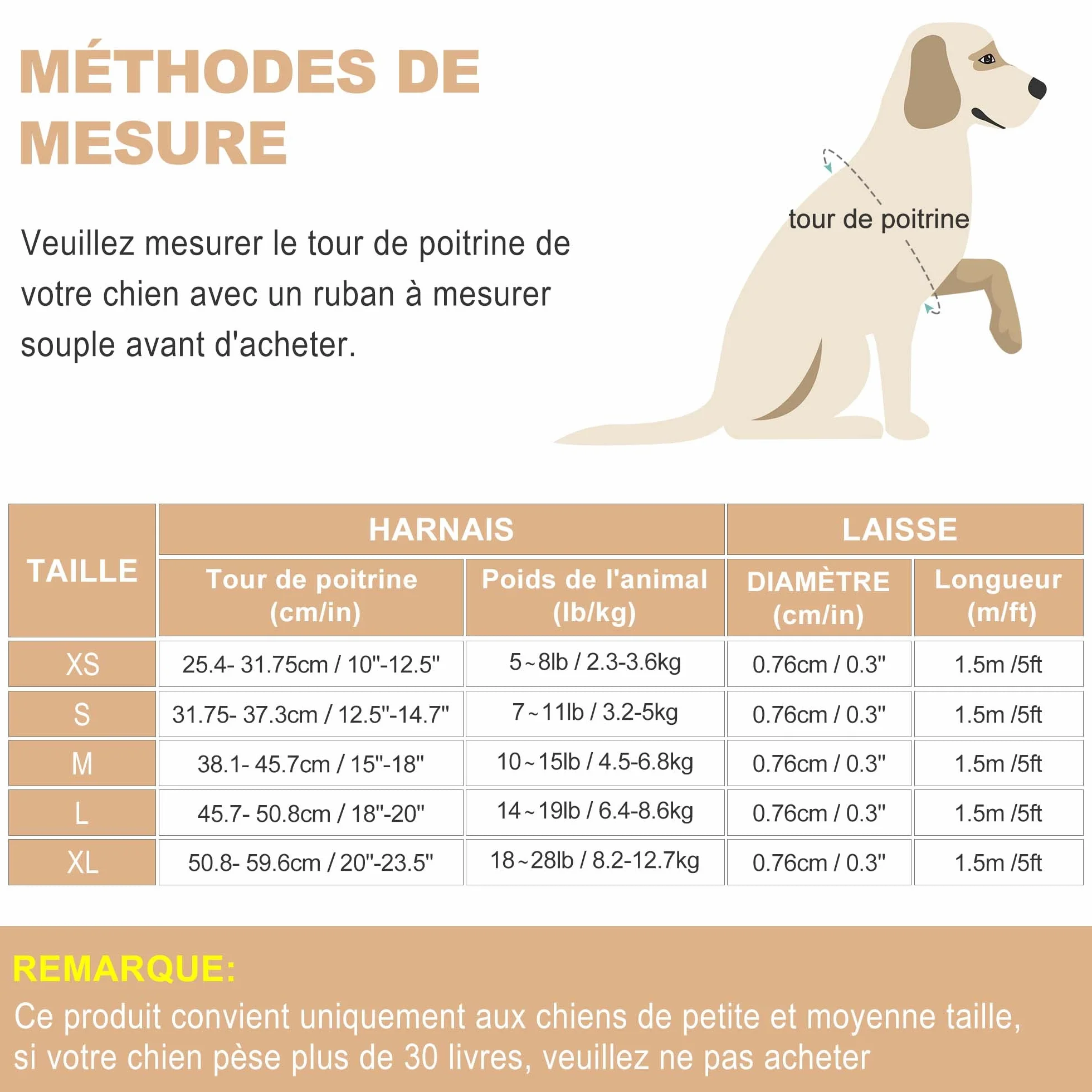 Haapaw Ensemble Harnais et Laisse pour Chien - Harnais Réglable Réfléchissant avec Gilet Rembourré Épais pour Chiens Taille XS et Moyenne
