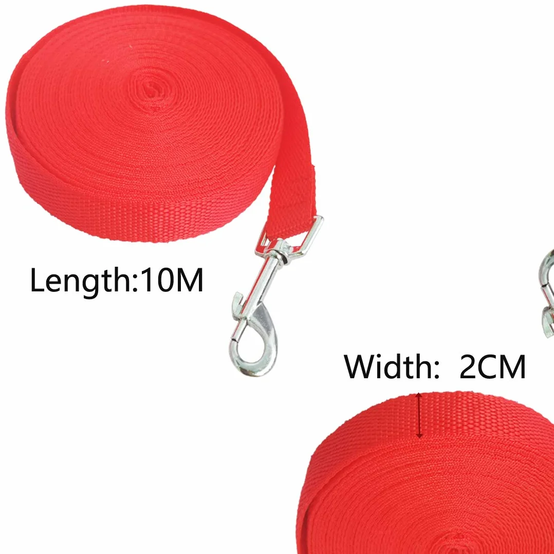 Lot de 2 laisses de dressage pour chien 10 m rouge