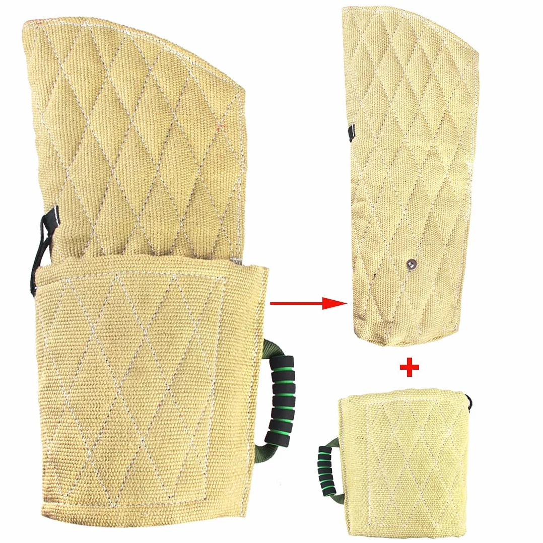 Manchon de protection pour chien en jute avec poignée abricot