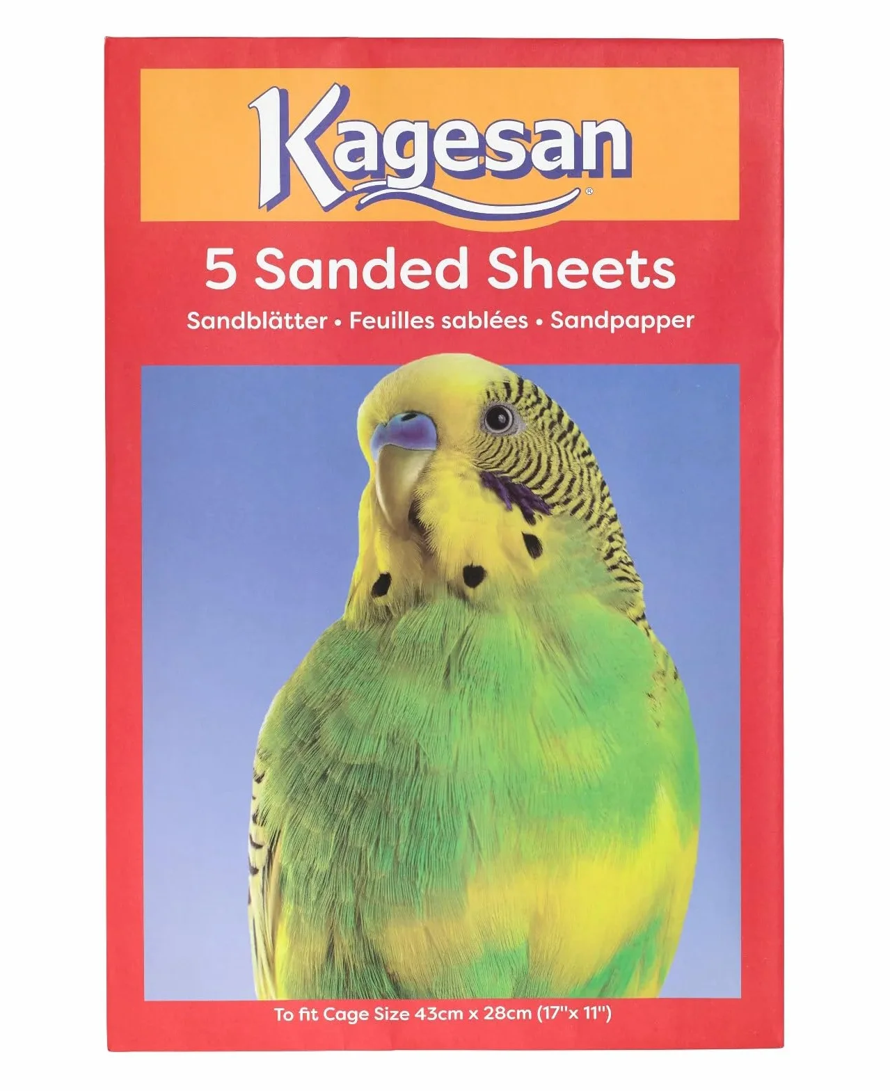 Kagesan Papier de Sable pour Cage à Oiseaux 43 x 28 cm Lot de 3 Rouge