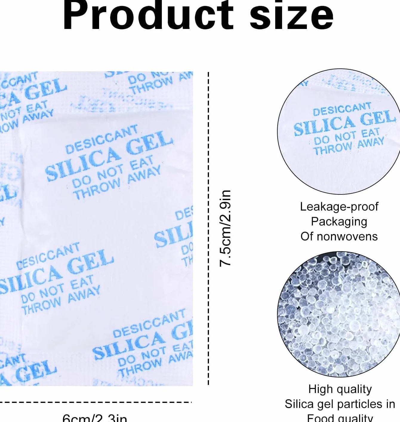 Sacs Dessicant Gel de Silice Absorbeur d'Humidité 25g Lot de 12 Paquets