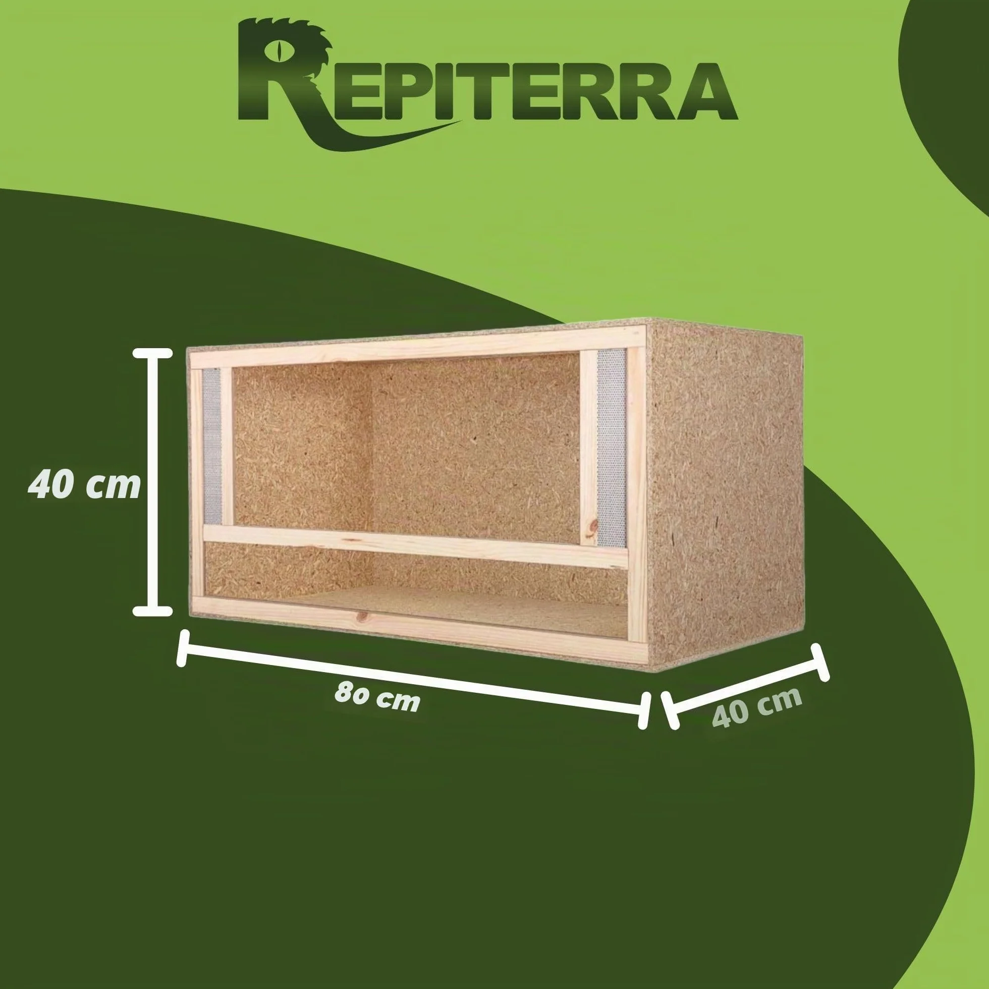 REPITERRA Terrarium OSB 80x40x40cm avec Aération