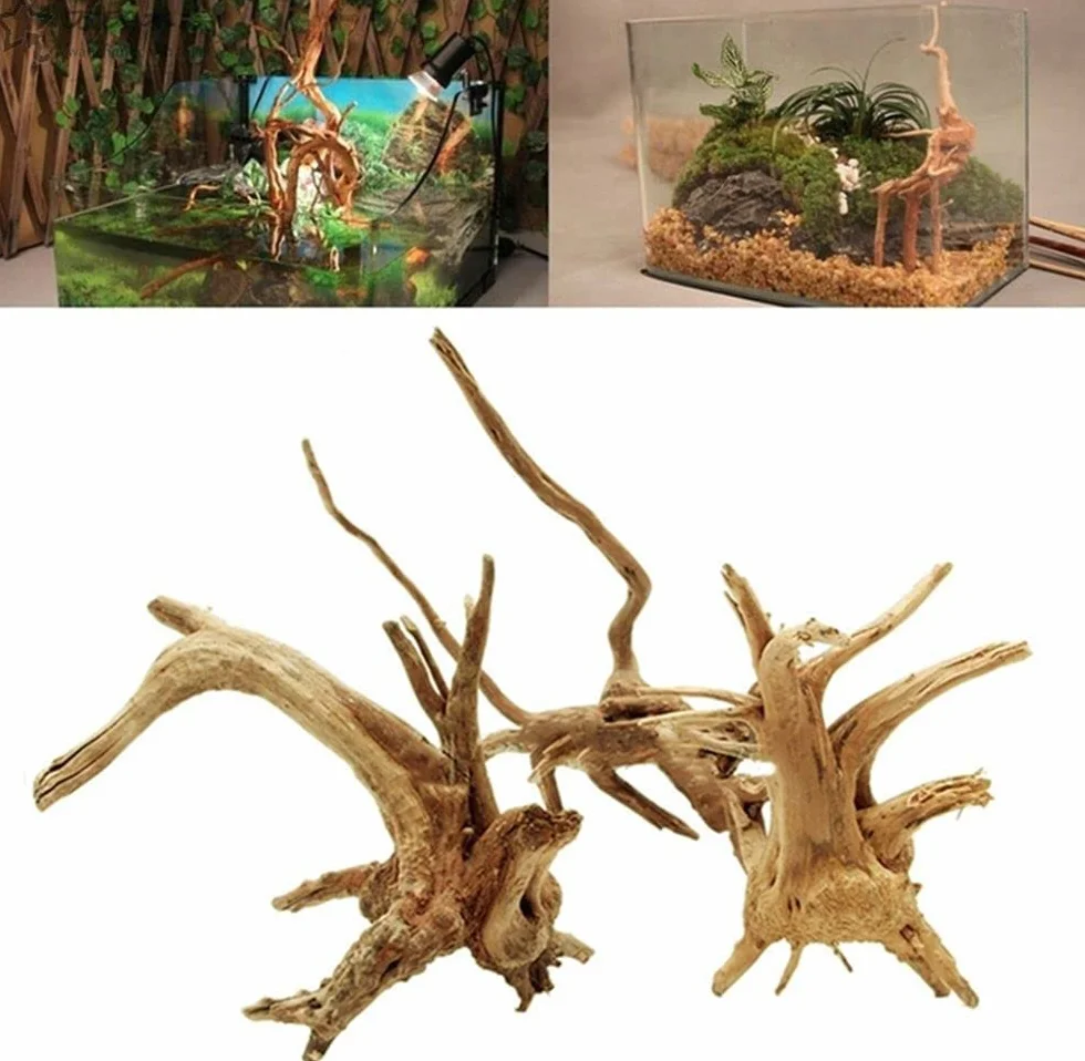 Bois Flotté Aquarium Décoration Branche Naturelle Tronc 8-10cm Reptiles Fish Tank Ornement