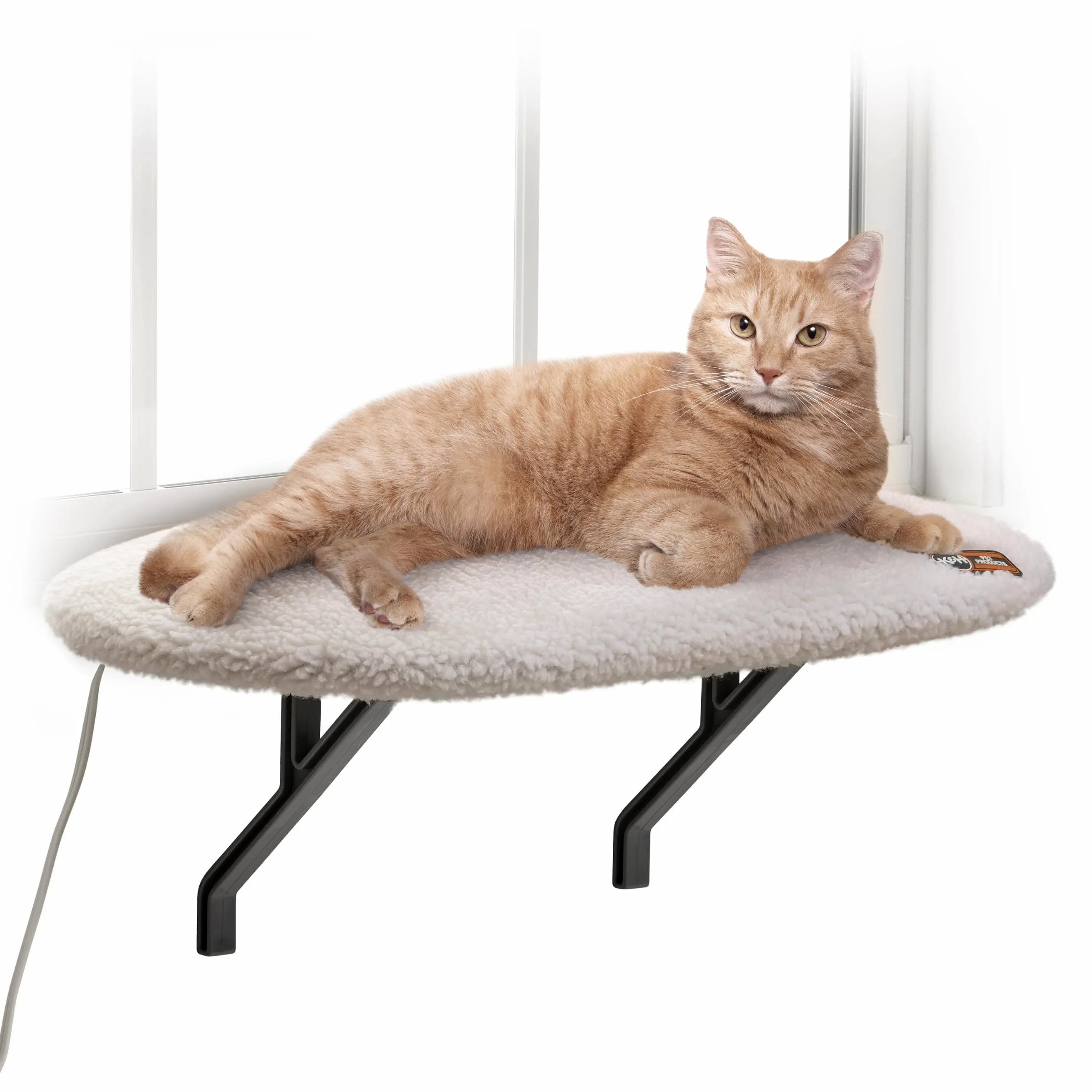 K&H Pet Products Kitty Sill Hamac pour fenêtre de chat (chauffant ou non chauffé) Polaire chauffante 35,6 x 61 cm